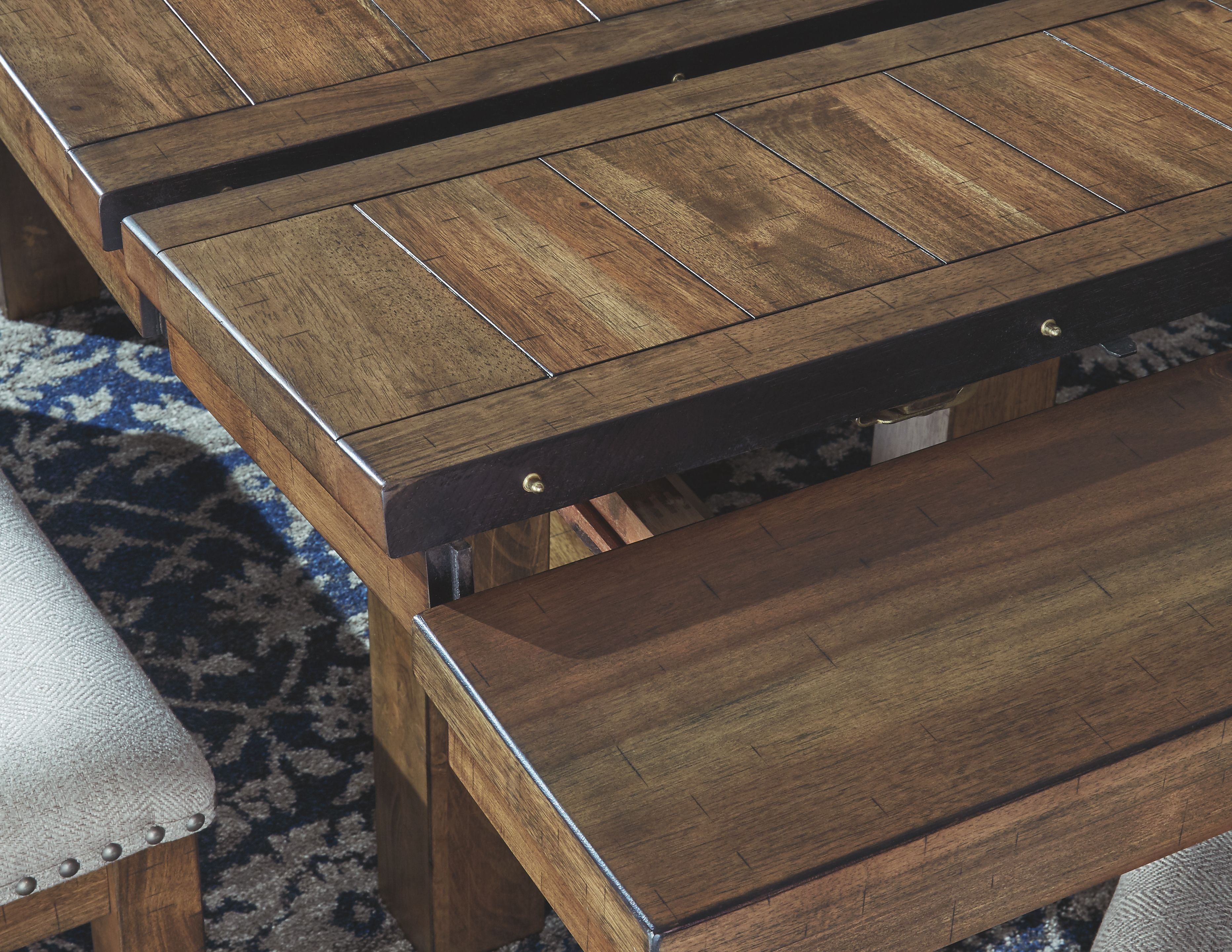 Ashley Furniture Moriville - Rectangular Dining Room Extension Table - Grayish Brown - Image 5