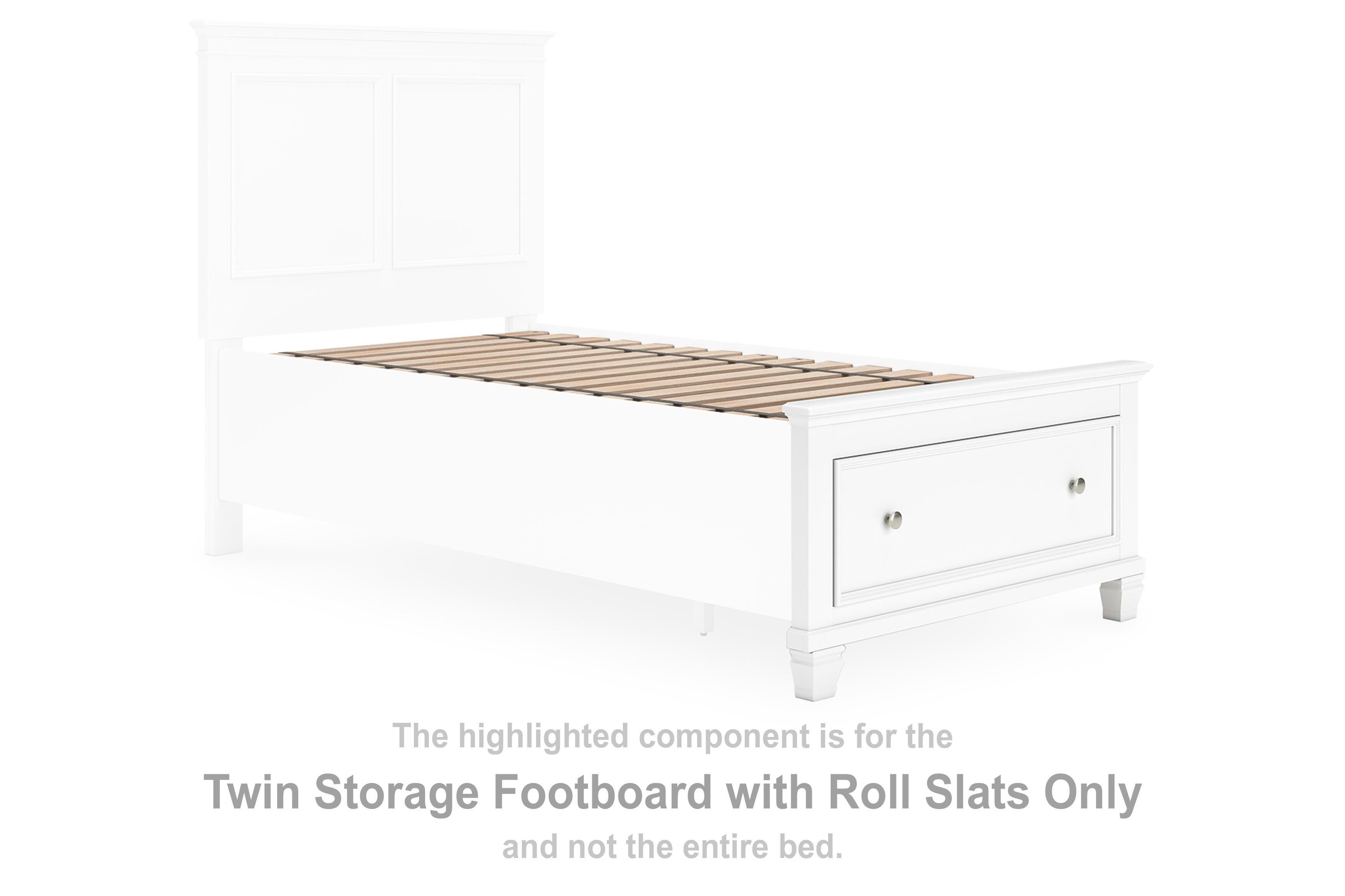 Fortman – Twin Storage Footboard With Roll Slats – White