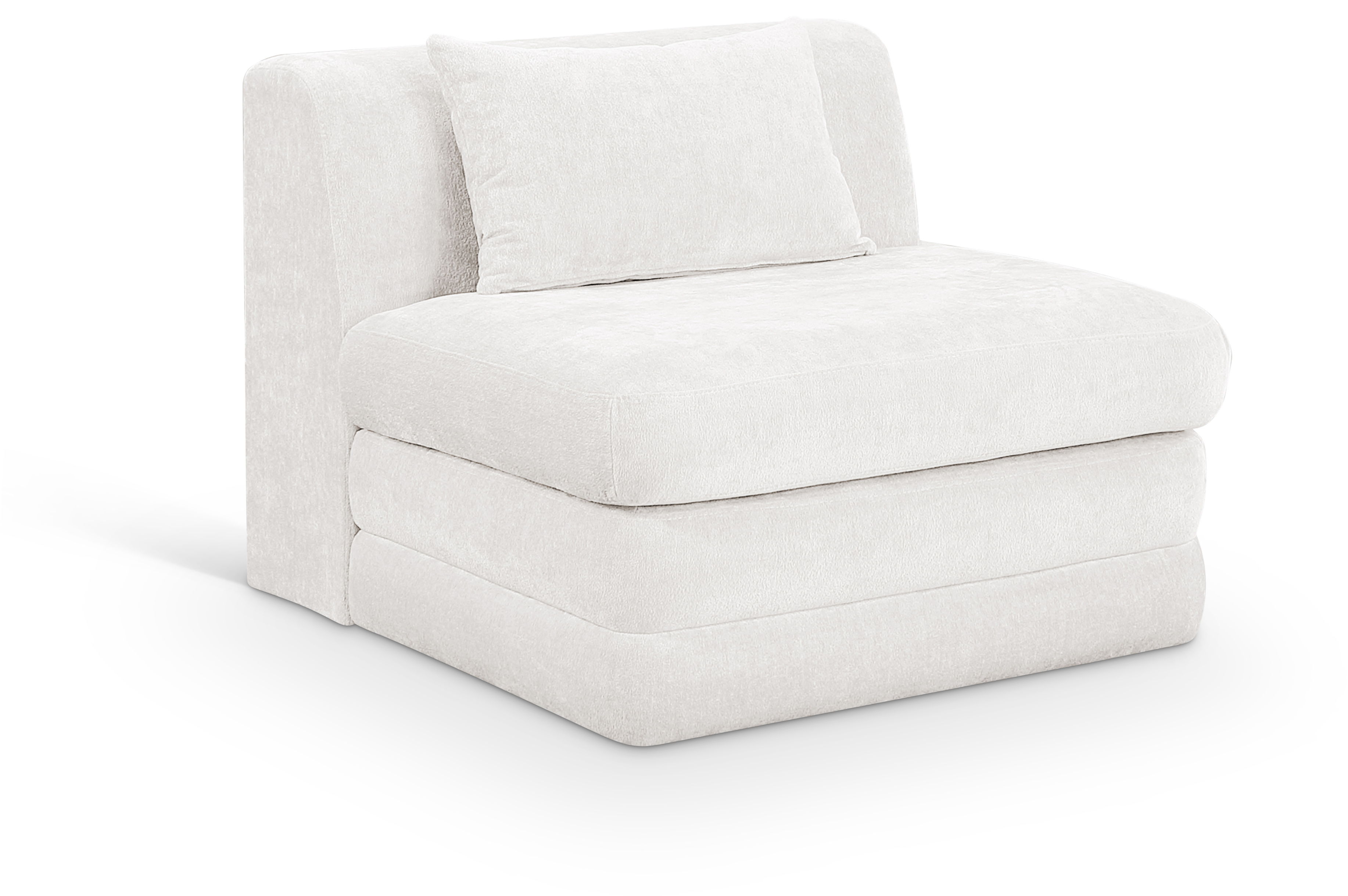 Chenille Fabric Upholstered Modular Armless Chair