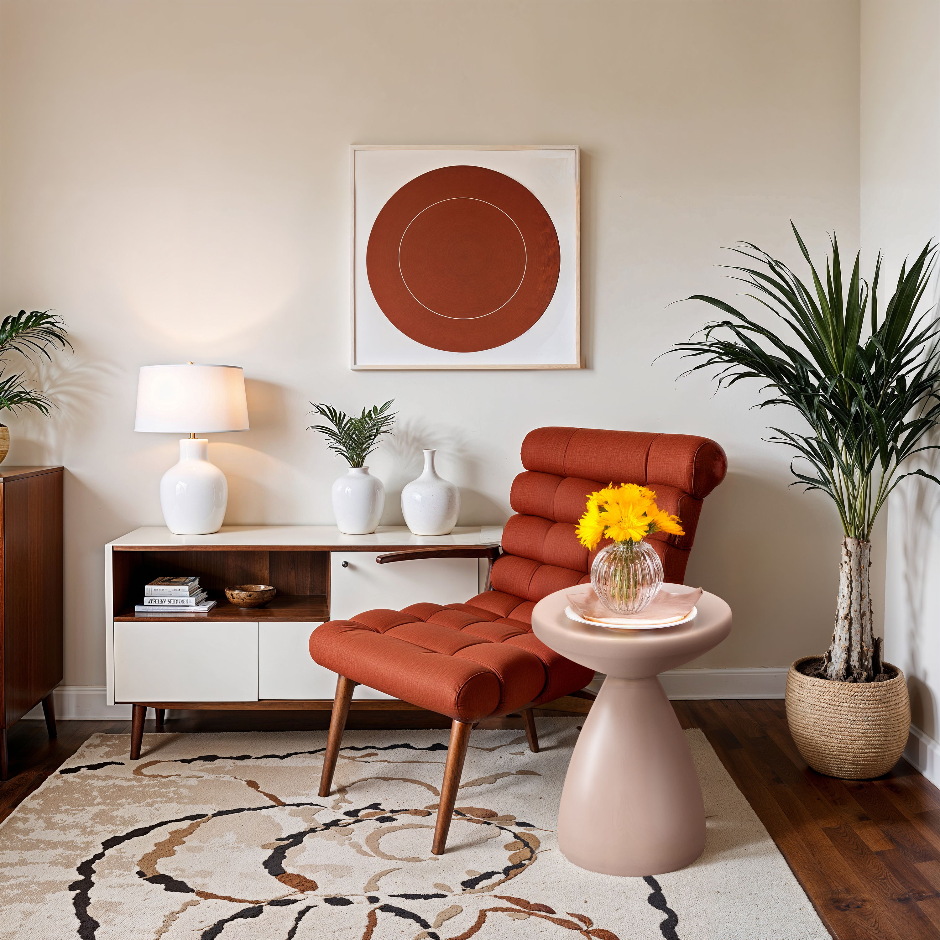 Anika - Iron End Table - Pink