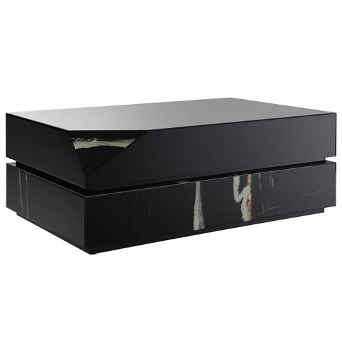 Drisana - Coffee Table - Black Mirrored, black