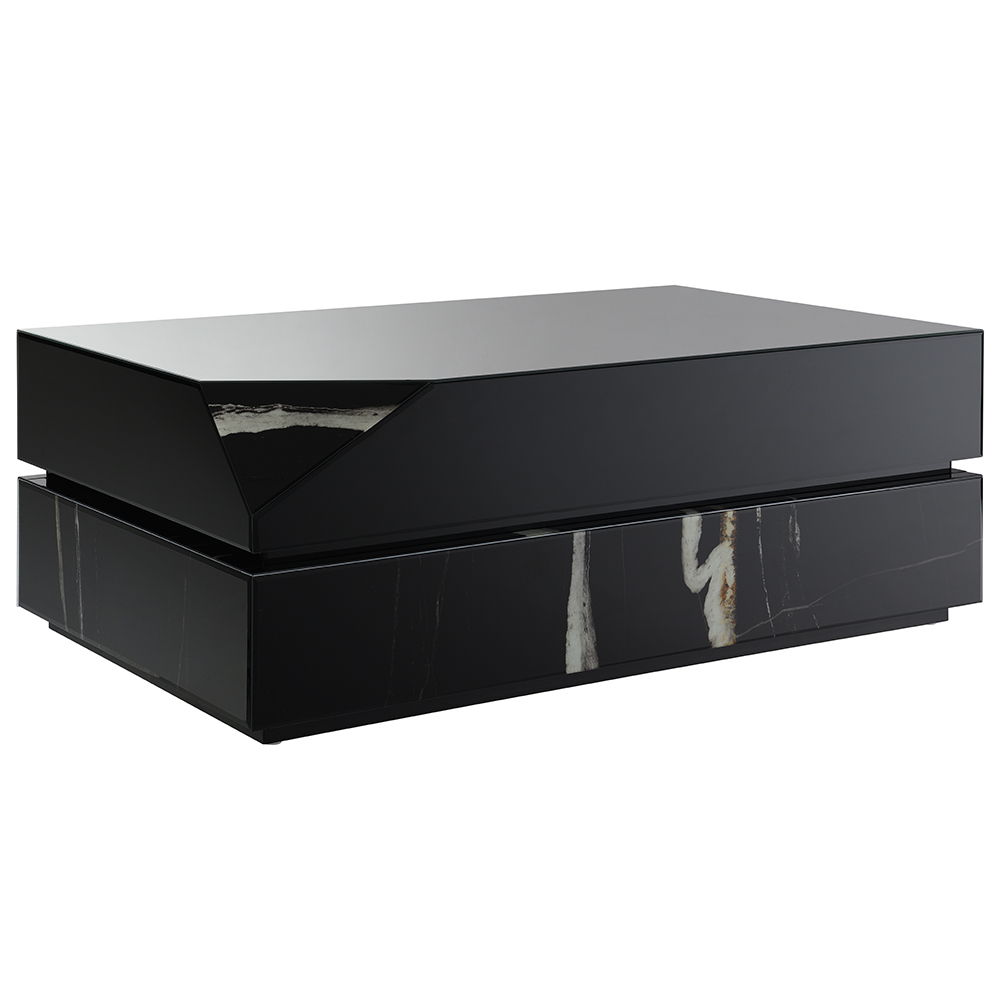 Drisana - Coffee Table - Black Mirrored, black