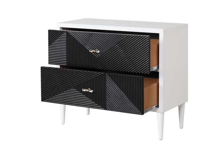 Dubni - Accent Table - White & Black, white, view 4