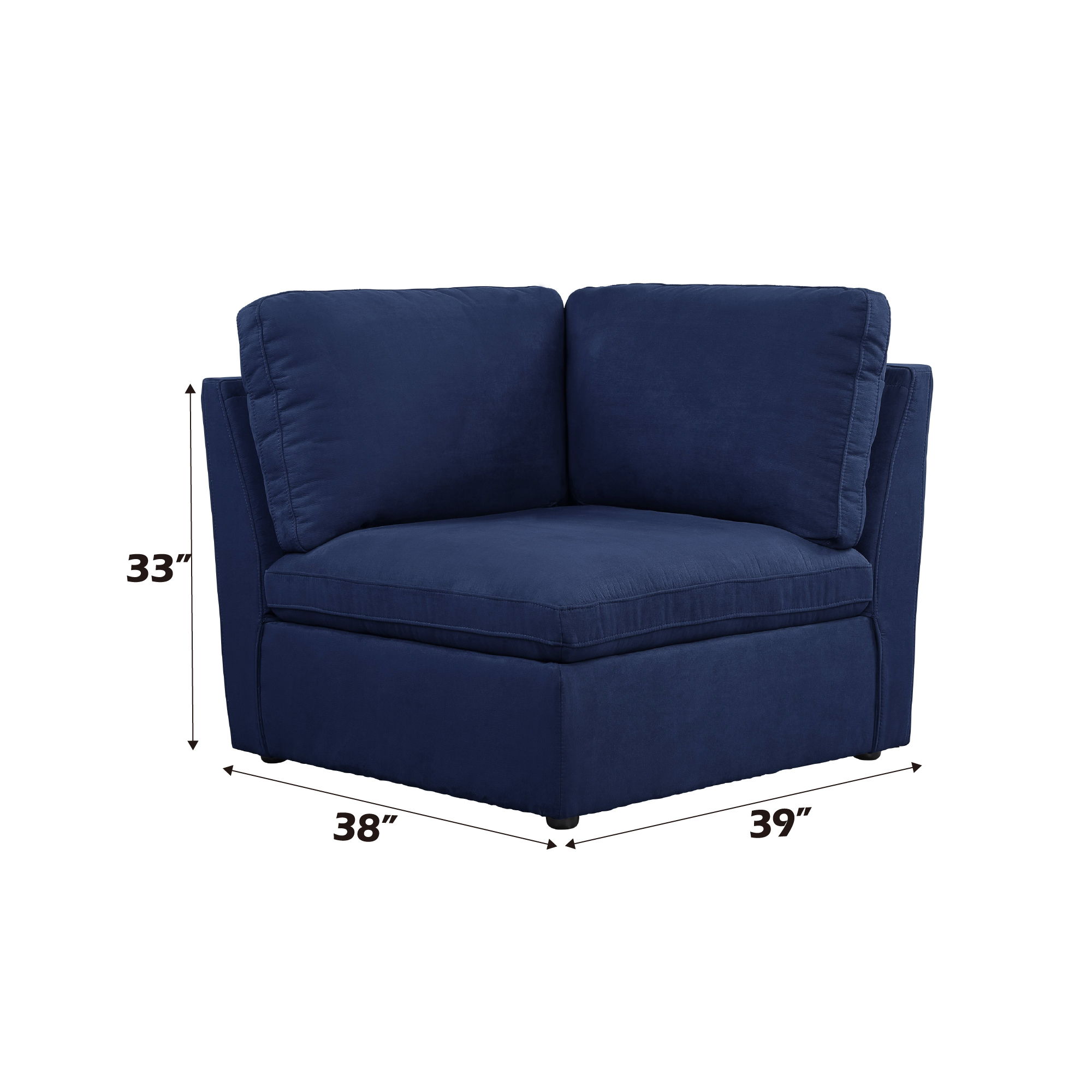Crosby - Modular Wedge - Blue Fabric, blue, view 4