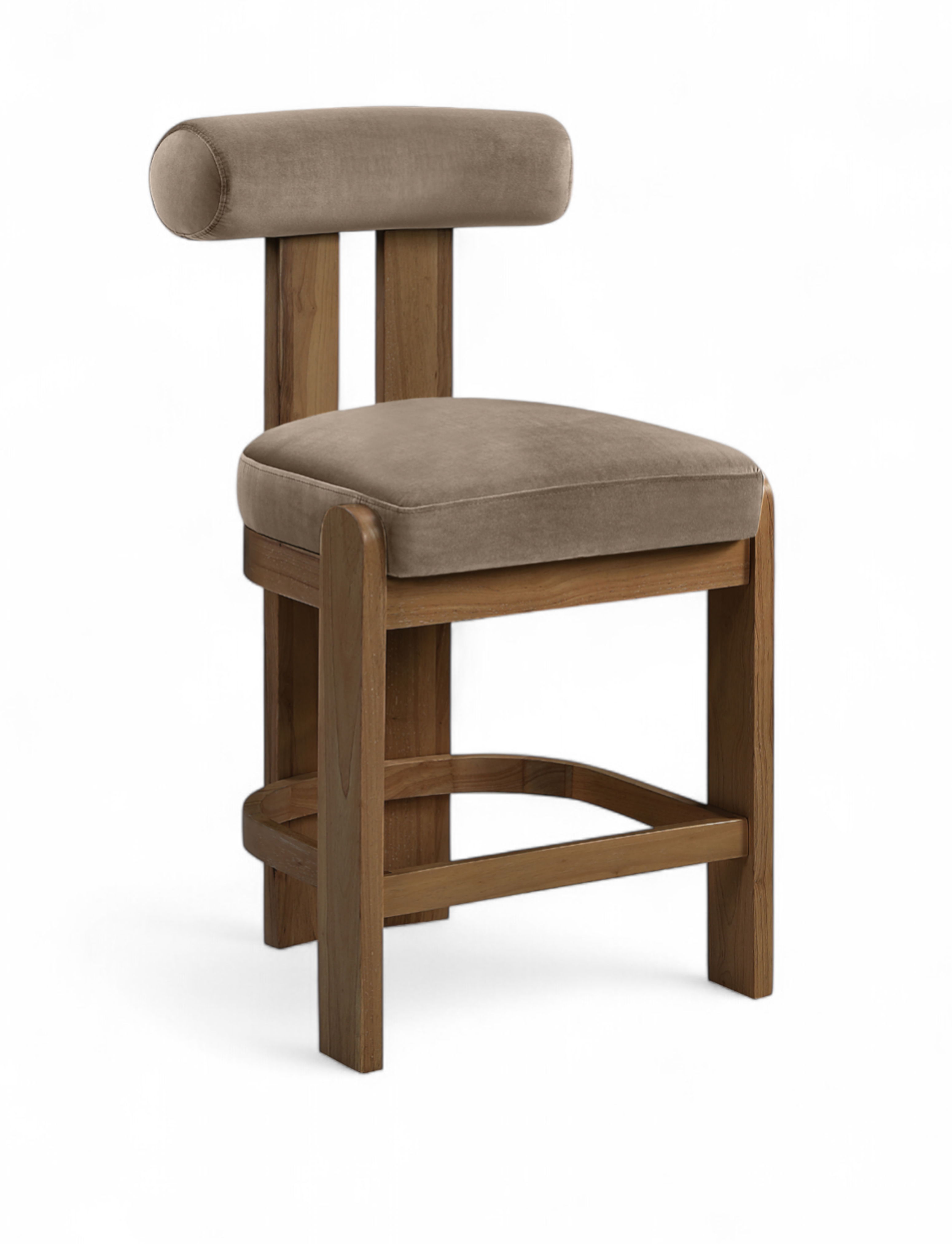 Arienzo - Velvet Upholstered Counter Stool (Set of 2) - Taupe