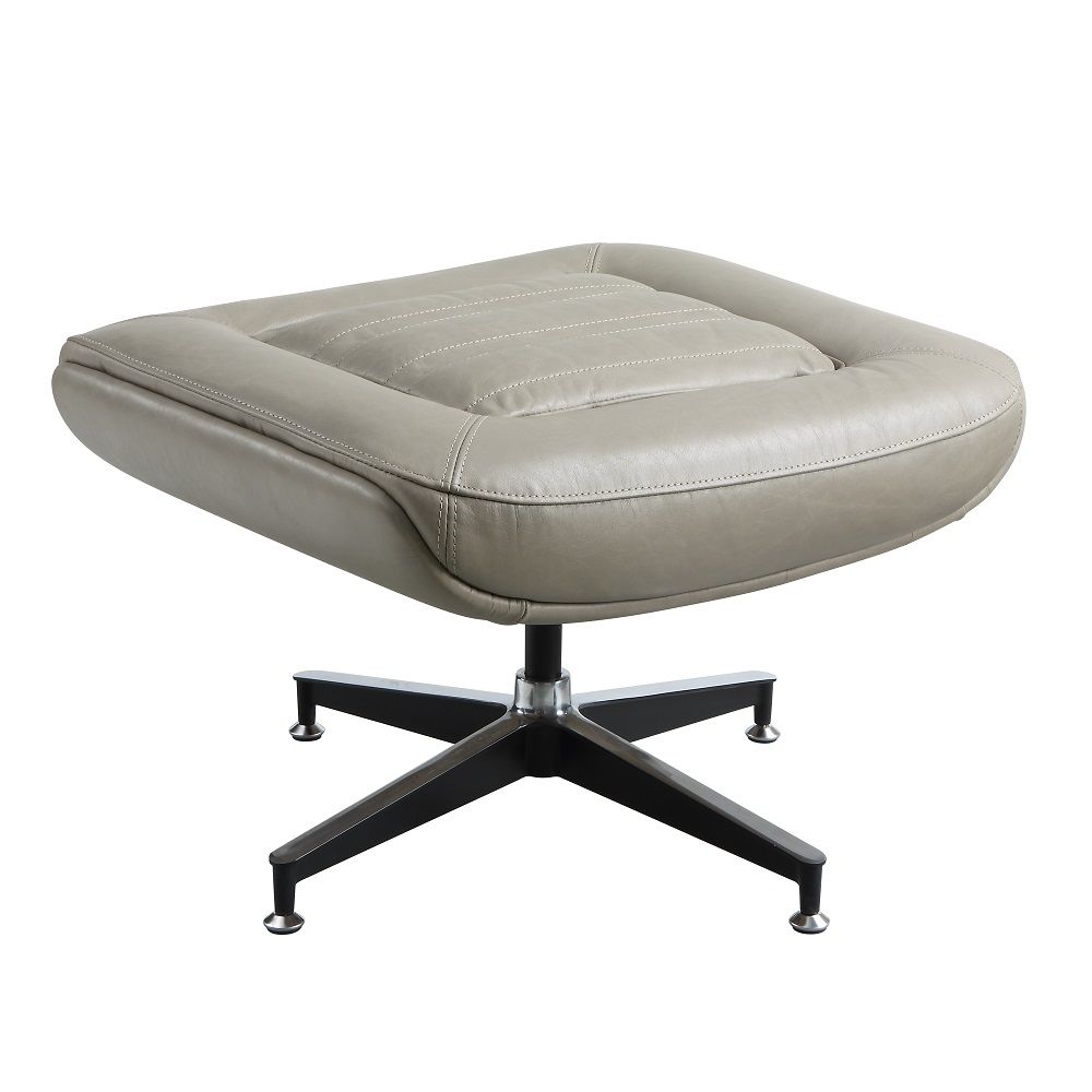 Piran - Ottoman - Twilight Top Grain Leather, gray, view 2