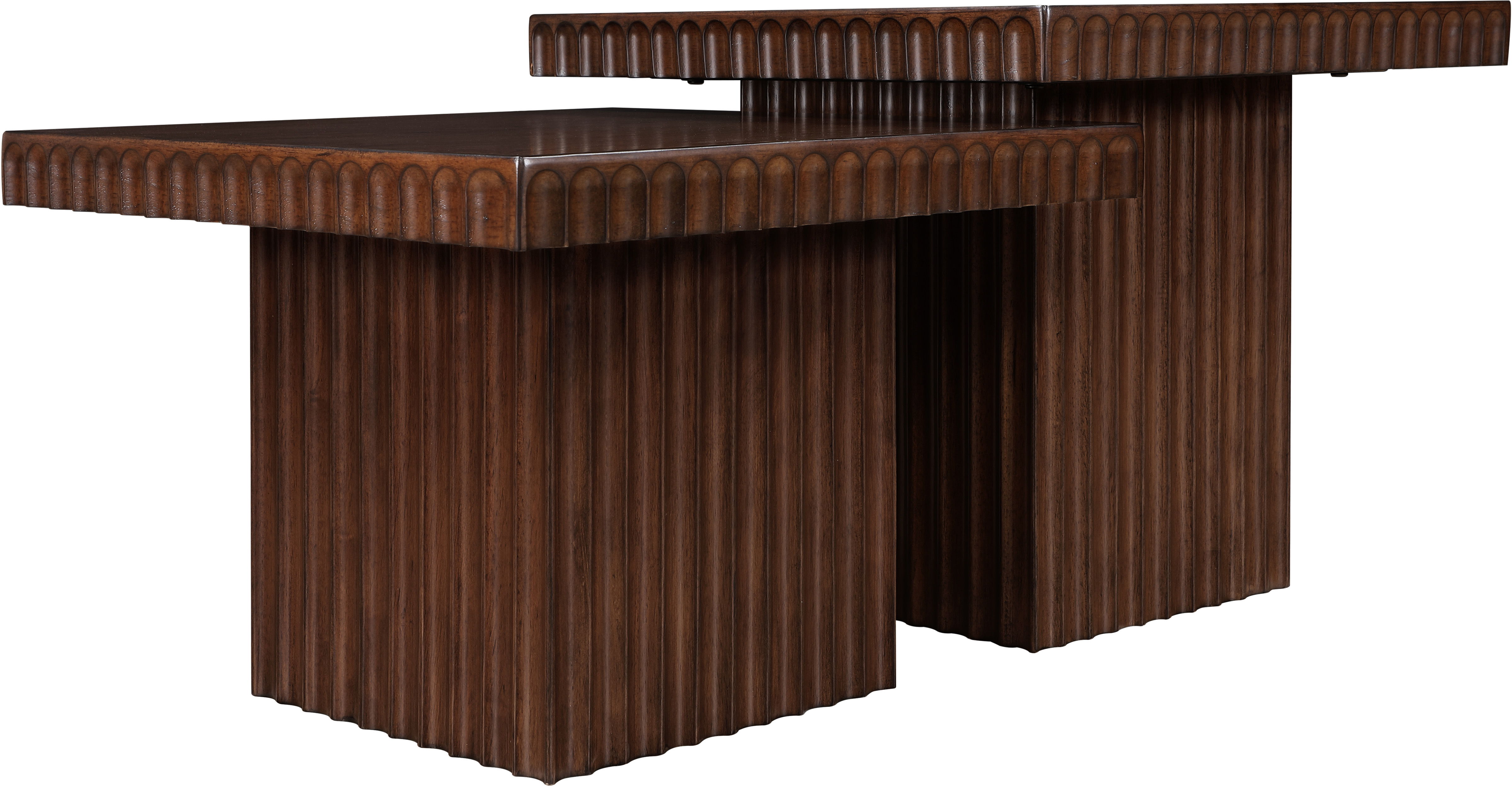 Spencer - 18" Oak Veneer 2 Piece Coffee Table - Brown