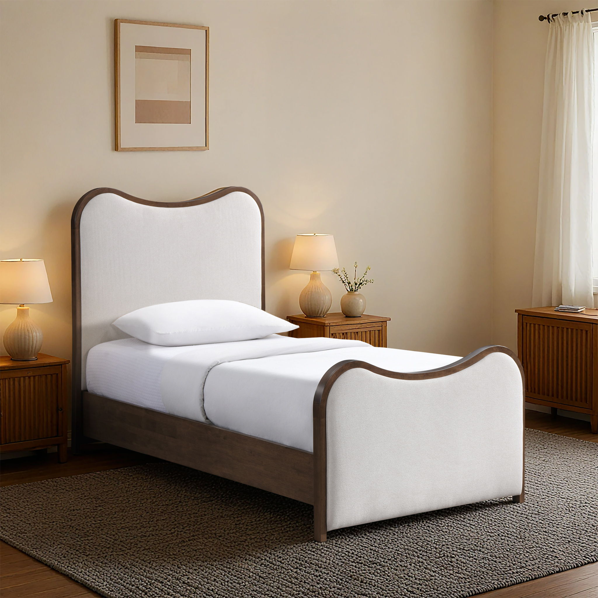 Arvada - Upholstered Twin Bed - Beige