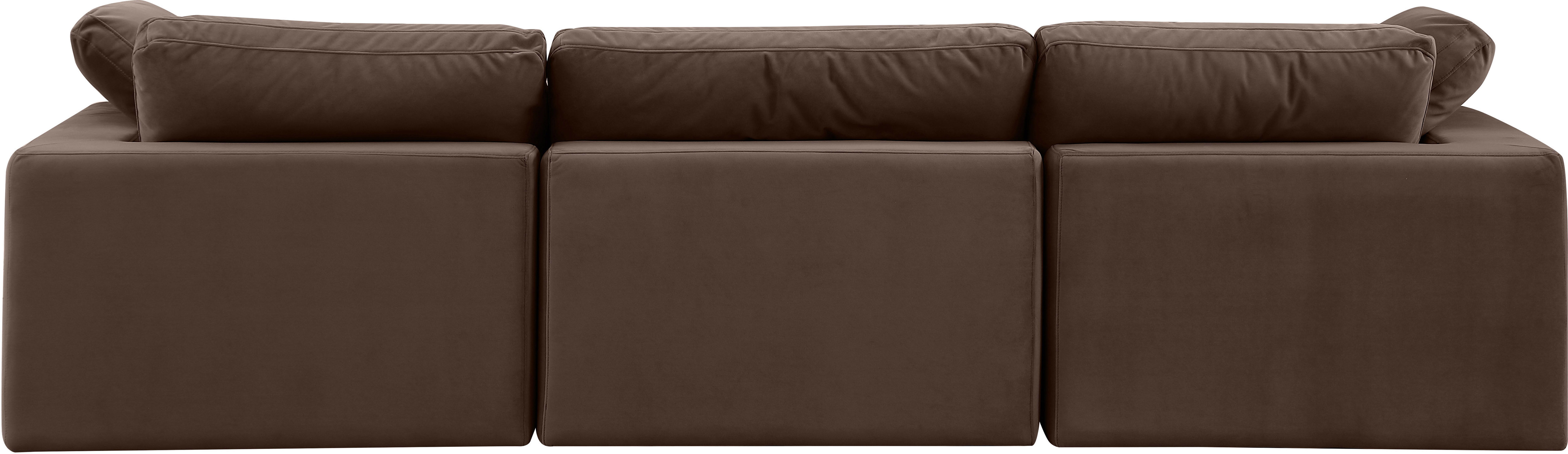 Comfy - Velvet Modular Sofa 3 Pieces - Brown