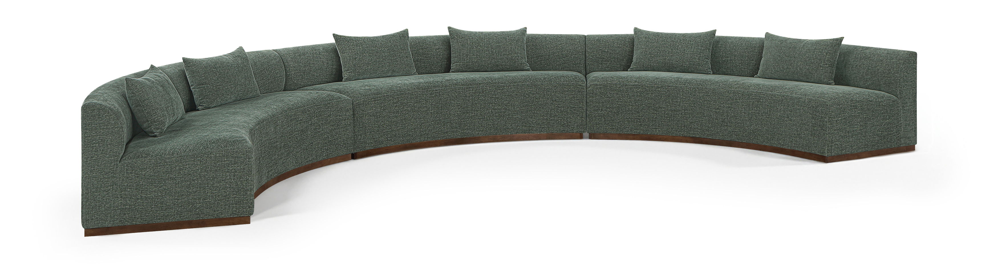 Avanti - 221.25" Chenille Fabric Upholstered 3 Piece Modular Sectional - Olive