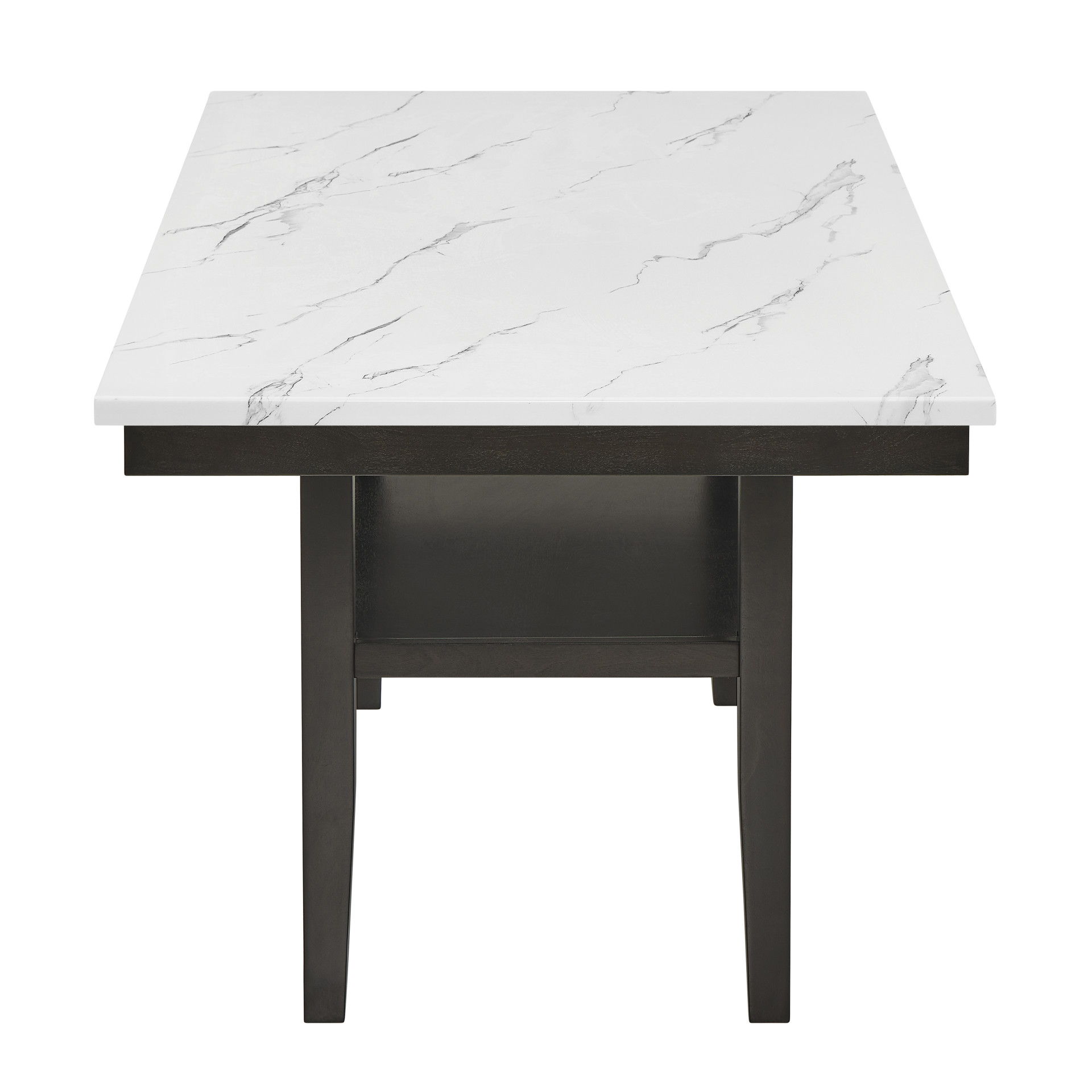 Carissa - 60" Rectangle Dining Table With Storage Shelf - Black / White