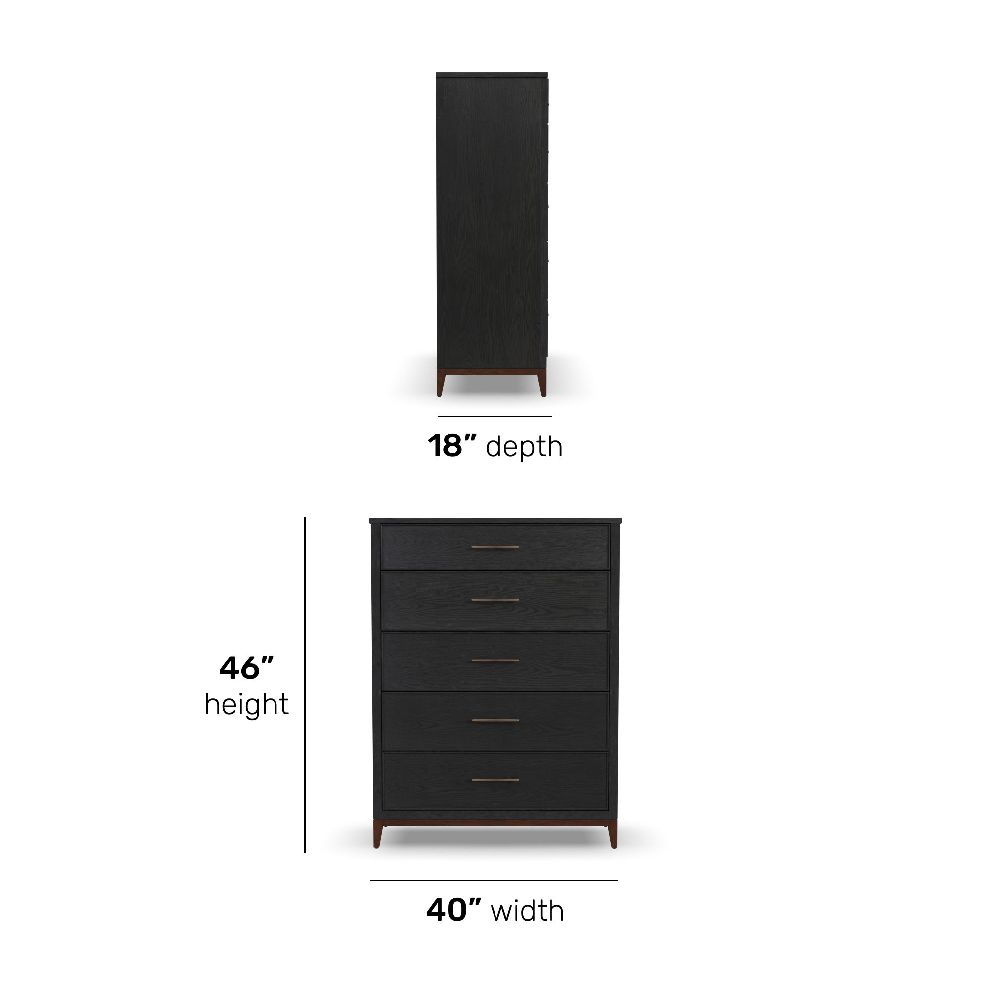 Waterfall - Drawer Chest - Black, black, view 7