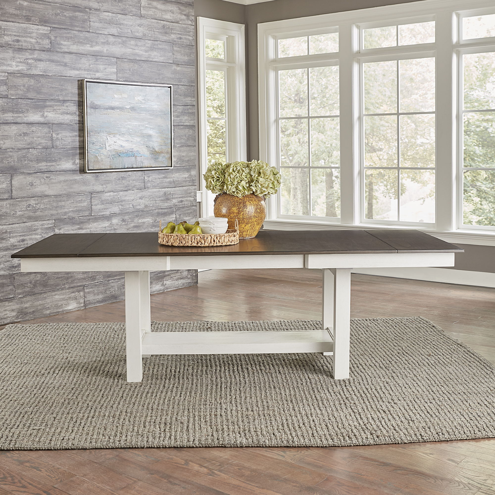 Liberty Furniture Brook Bay - Trestle Table - White & Brown