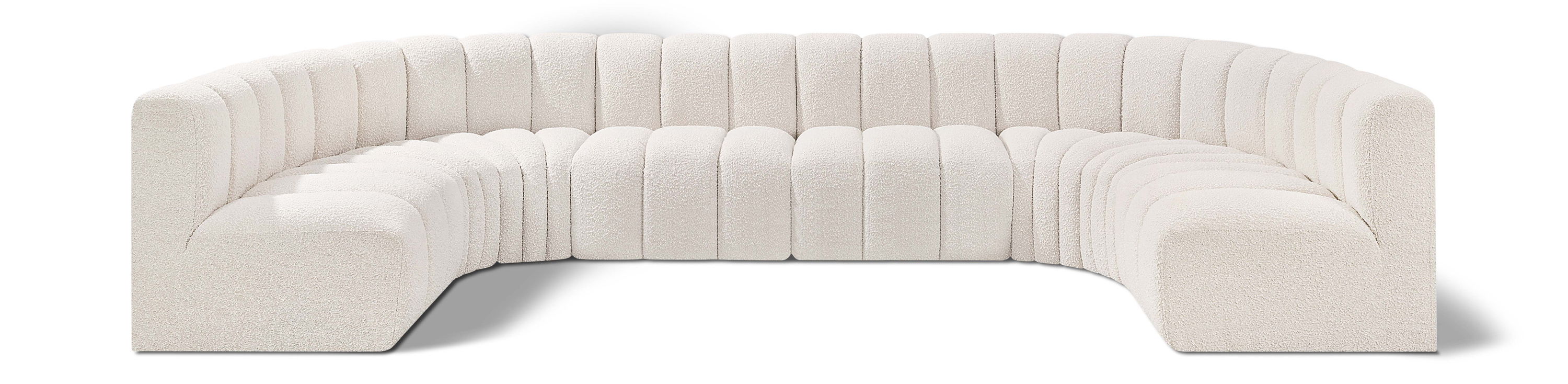 Arc - Boucle Fabric 8 Piece Modular Sofa - Cream