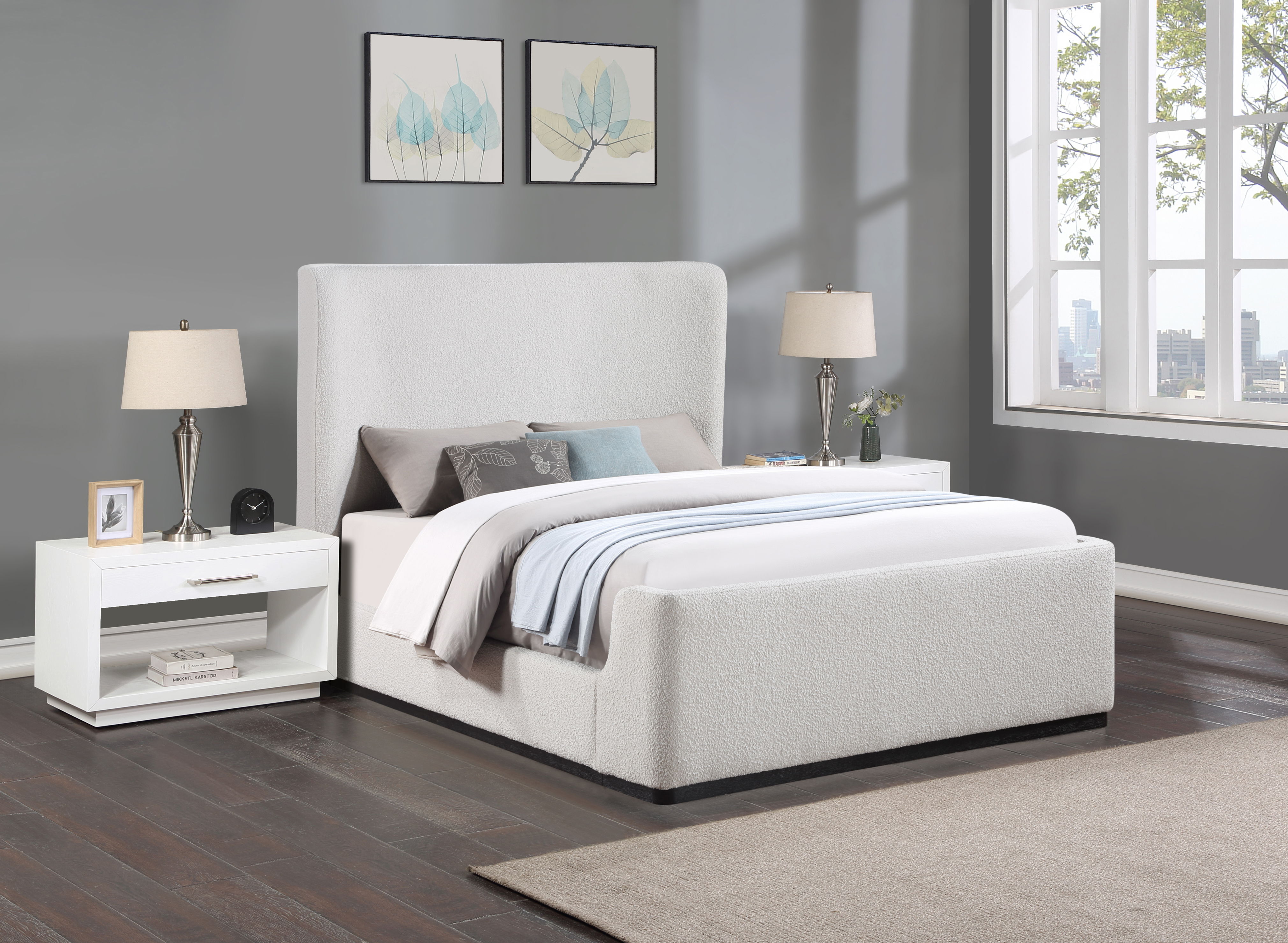 Oliver - King Bed - Cream