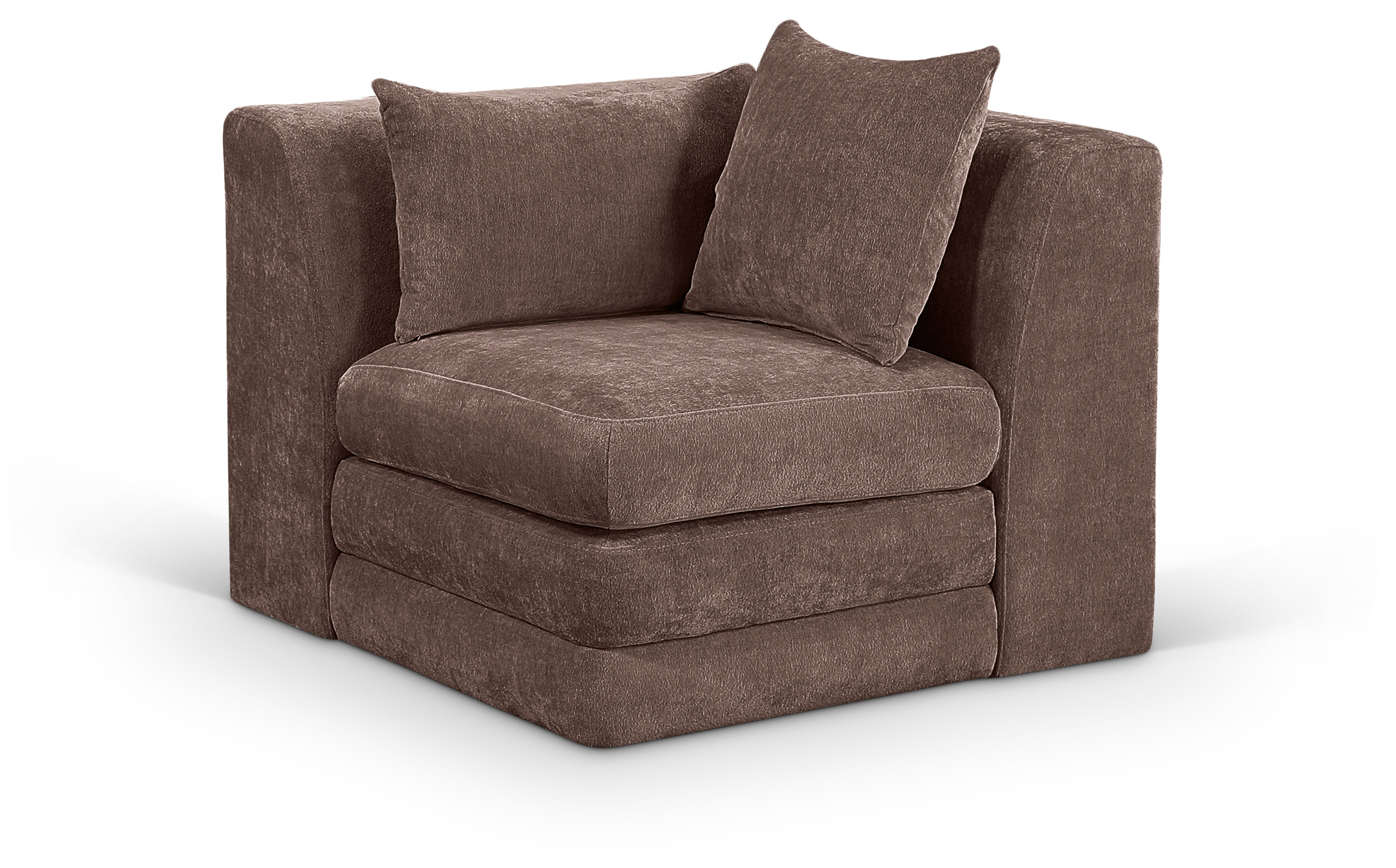 Chenille Fabric Upholstered Modular Corner Chair