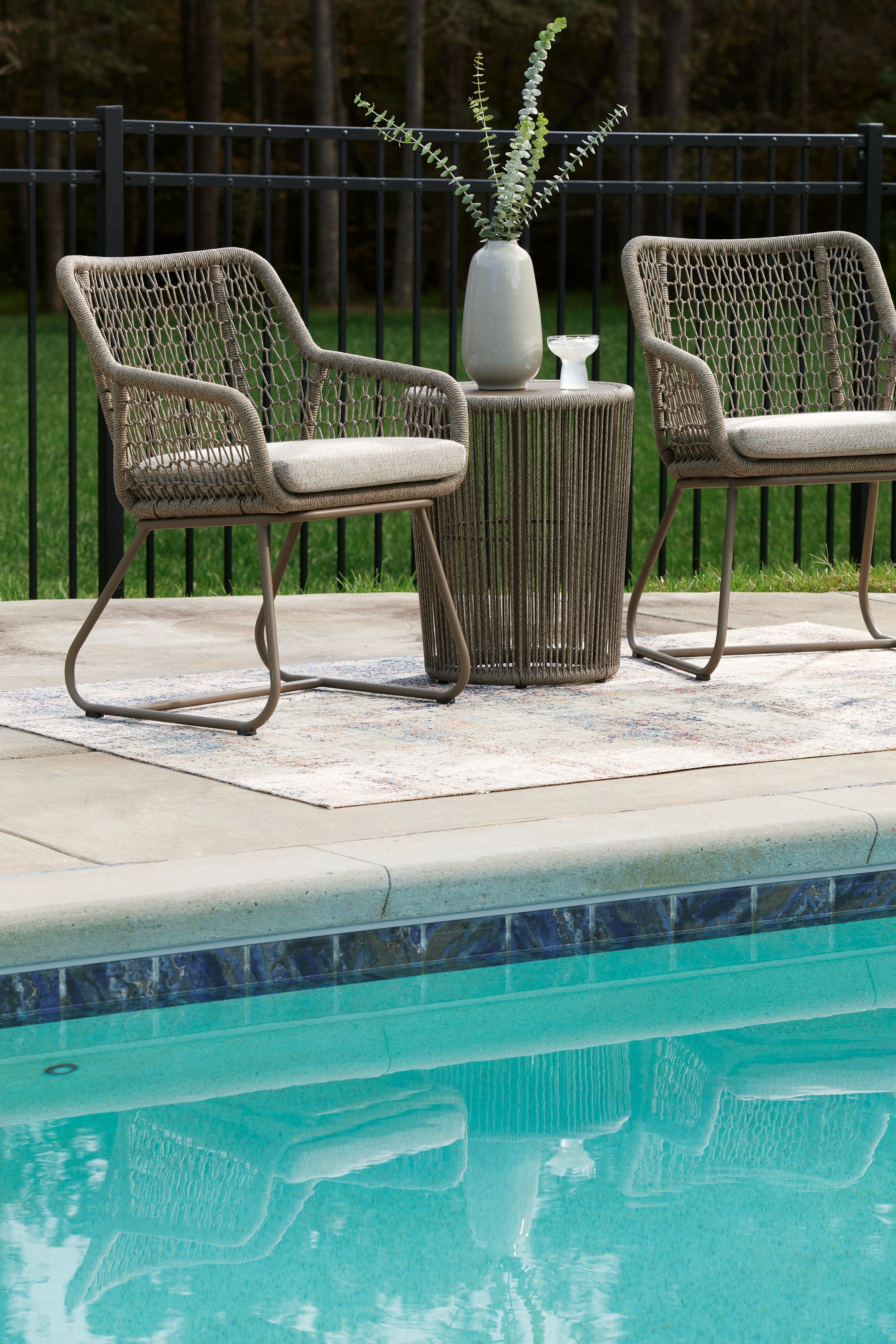 Ashley Furniture Majors Beach - Outdoor Table And 2 Chairs (Set of 3) - Beige - Image 11