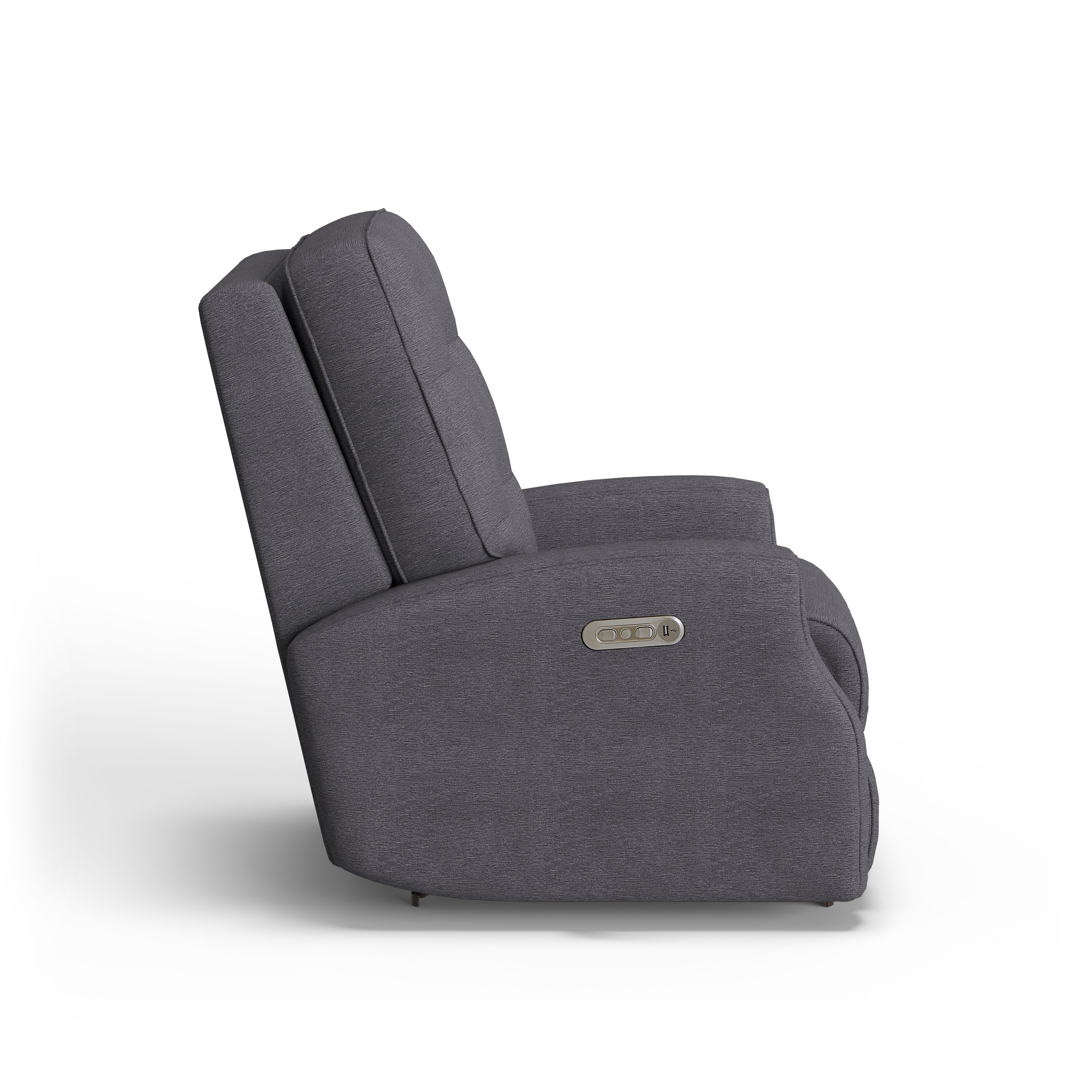Devon - Transitional Fabric Power Rocking Recliner, Power Headrest, dark brown, view 6