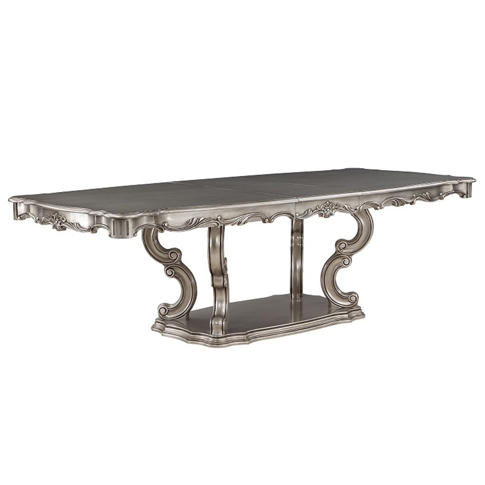 Ariadne - Dining Table With Pedestal - Antique Platinum, silver, view 2