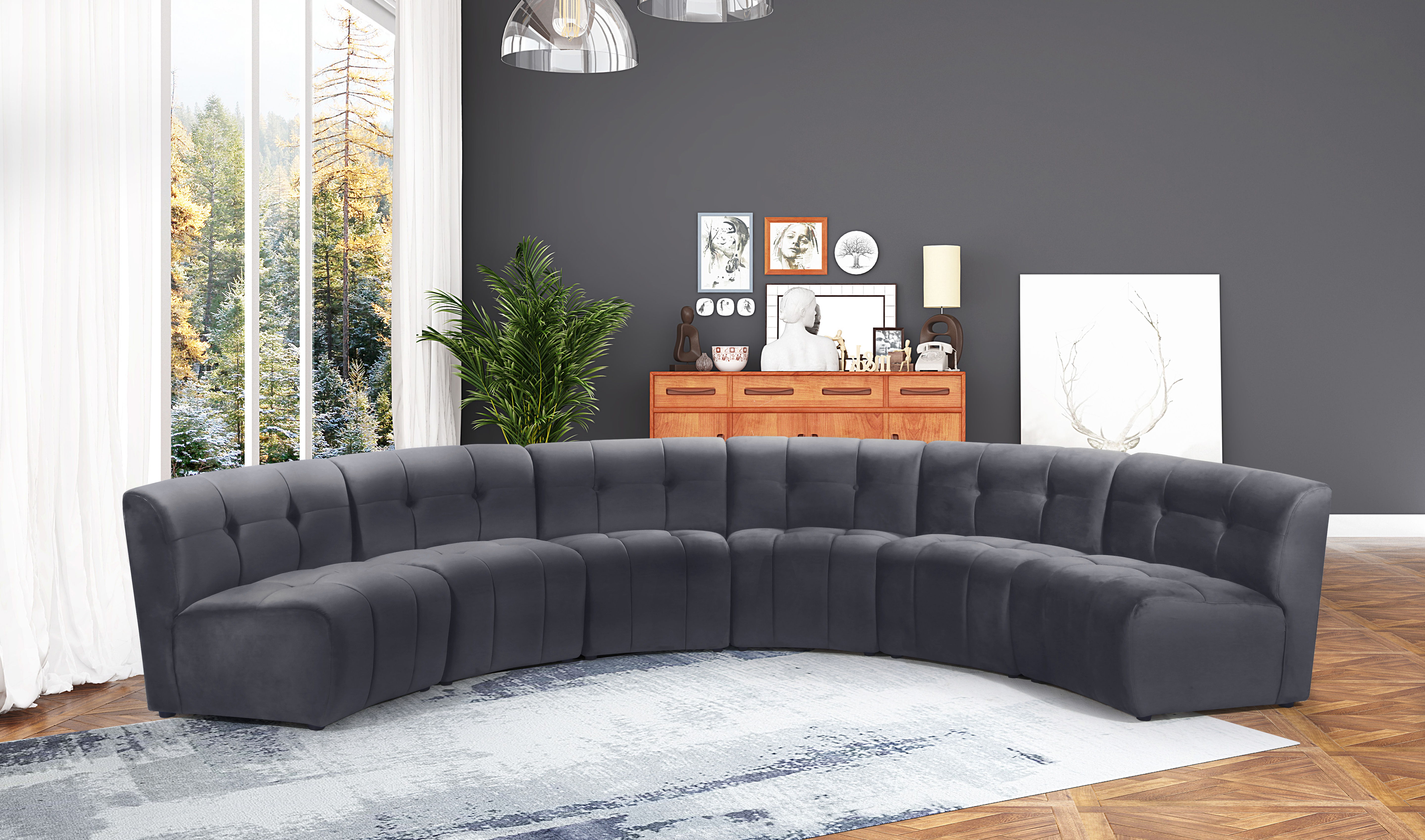 Limitless - 6 Piece Modular Sectional - Gray