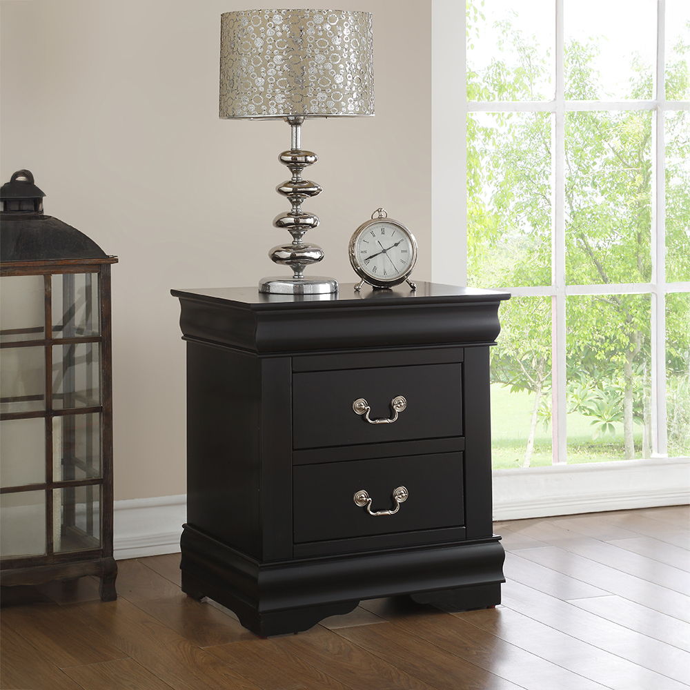 Louis Philippe - Nightstand - Black, black