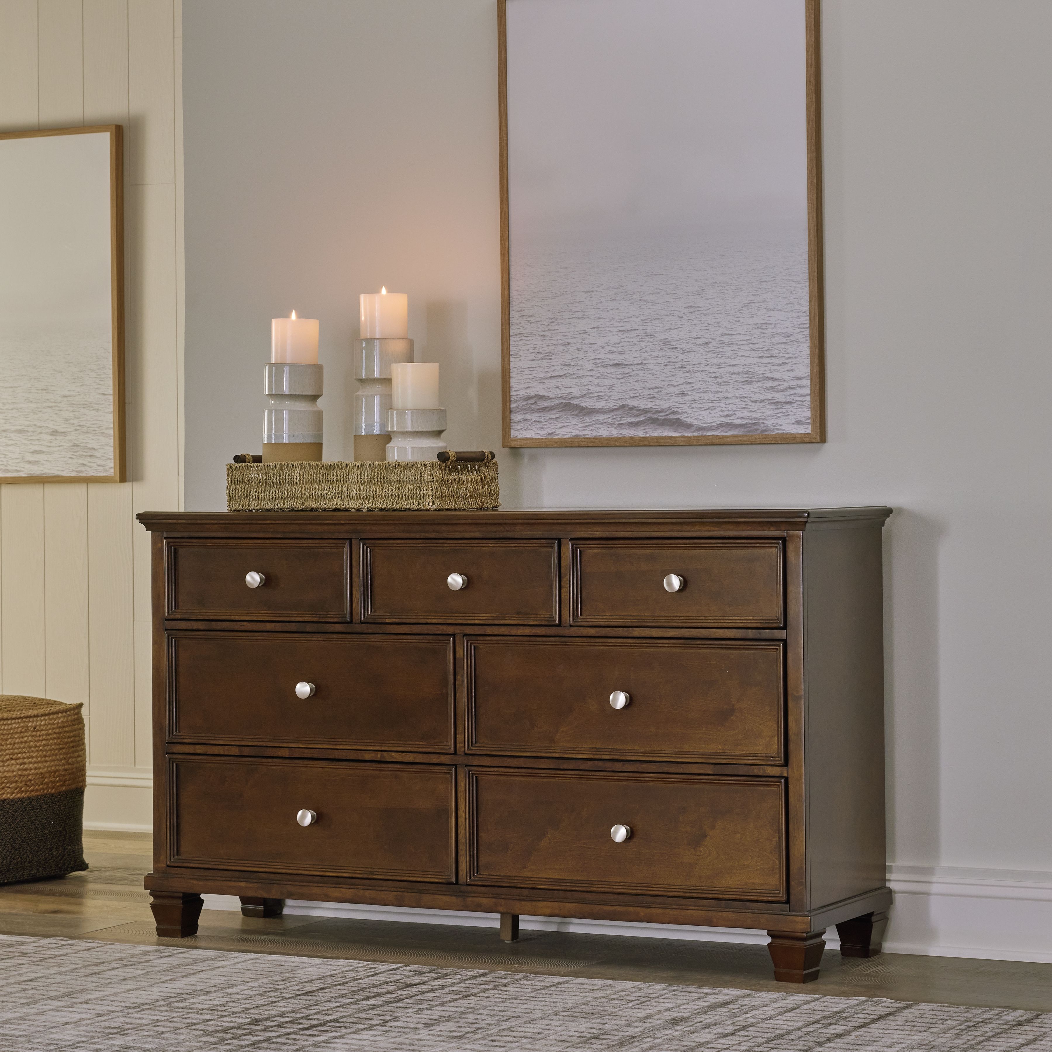 Danabrin - 5 Pc. - Dresser, Mirror, Twin Panel Bed - Brown