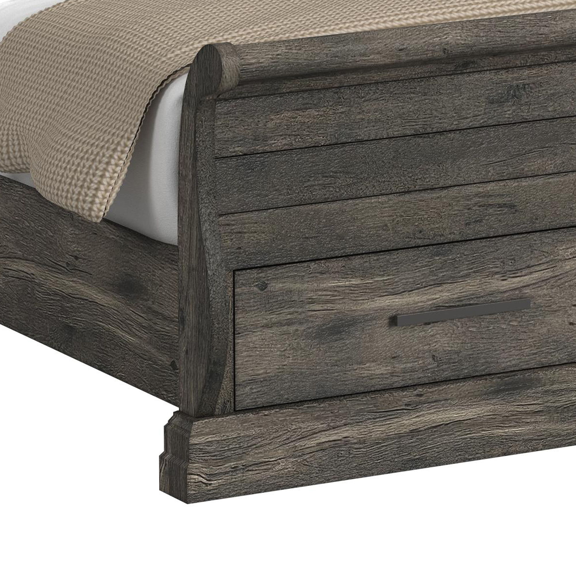 Park Ridge - Twin Sleigh Storage Bed - Charcoal