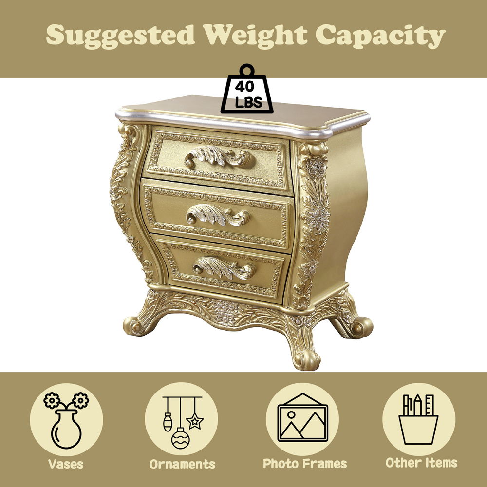 Cabriole - Nightstand - Gold, gold, view 3