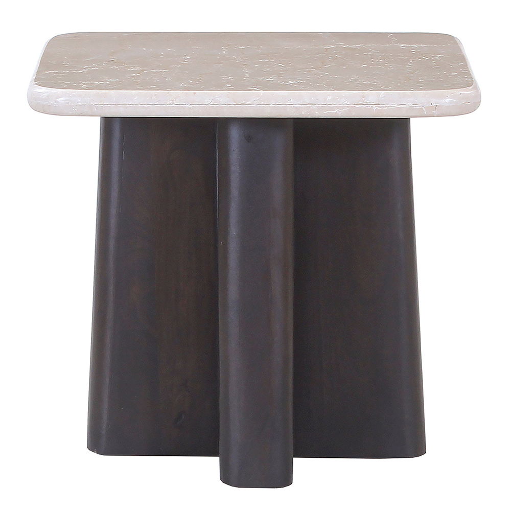 Jacory - End Table With Bottocino Marble Top - Beige / Espresso, beige, view 2