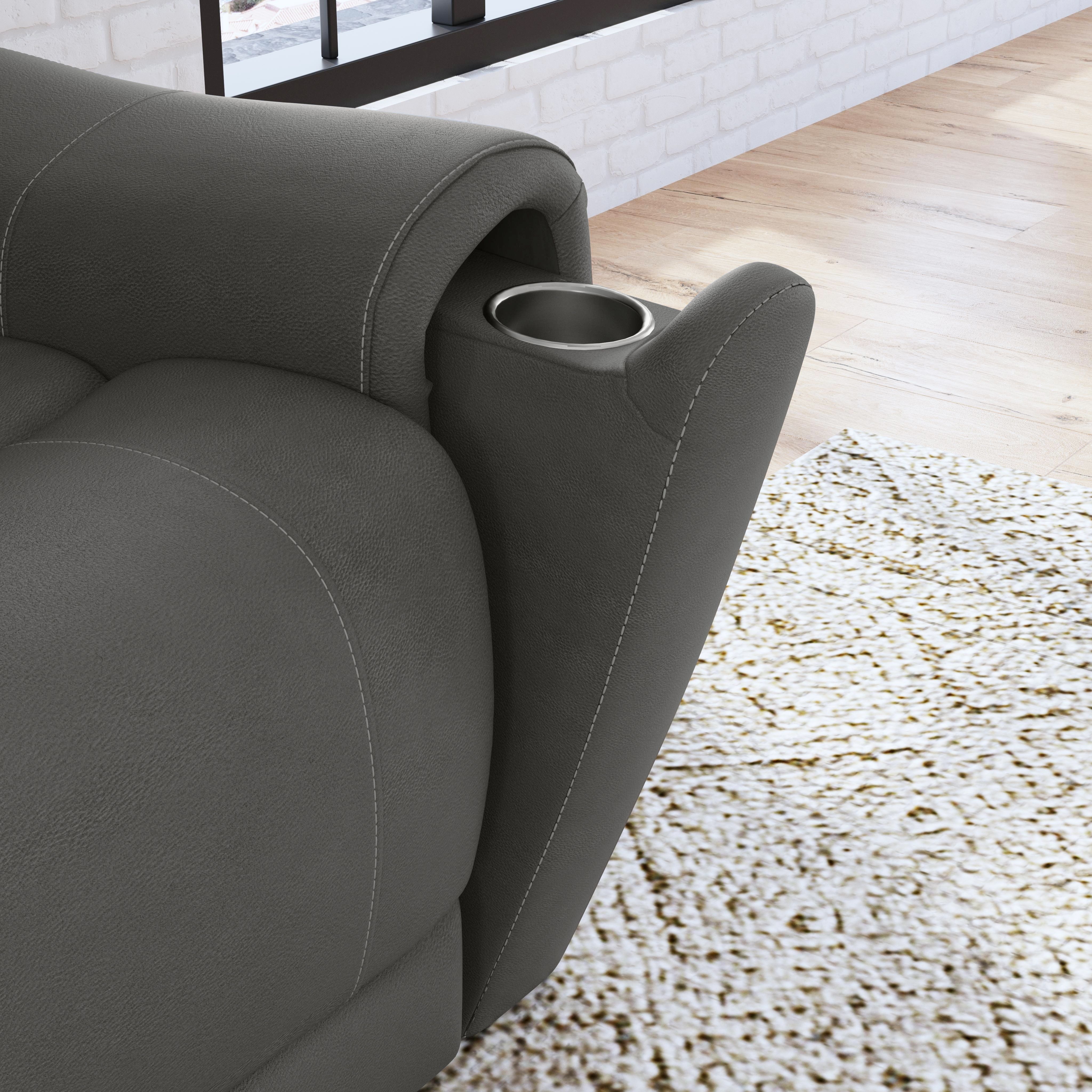 Carter - Power Reclining Loveseat With Power Headrests & Lumbar - Smoke, dark gray, view 6