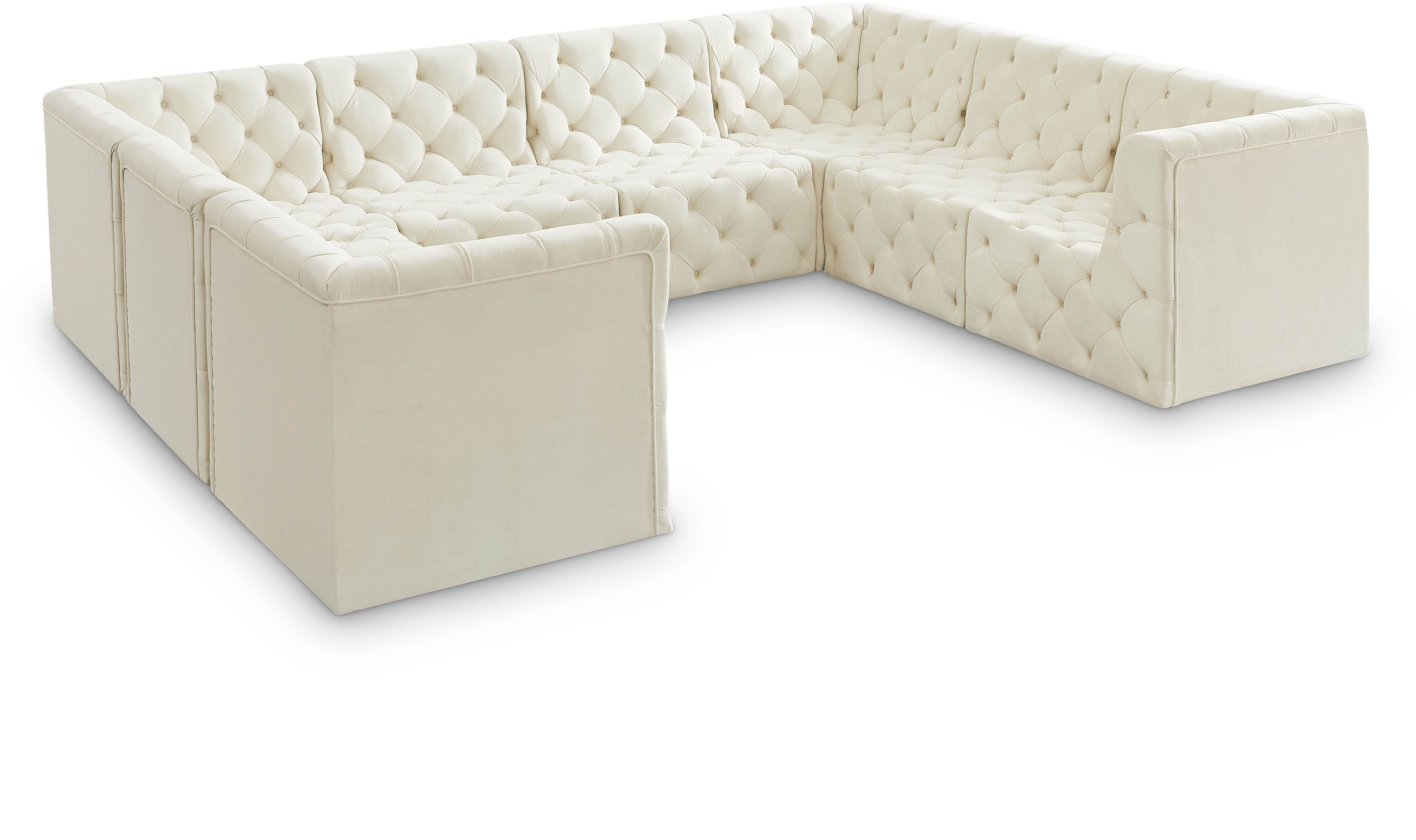 Tuft - 8 Piece Modular U-Shaped Sectional - Cream