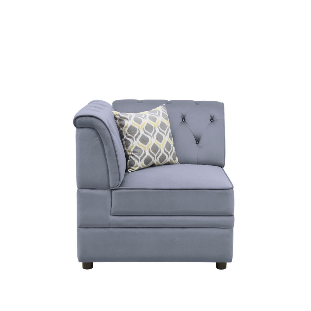 Bois II - Modular Wedge - Gray Velvet, gray, view 2