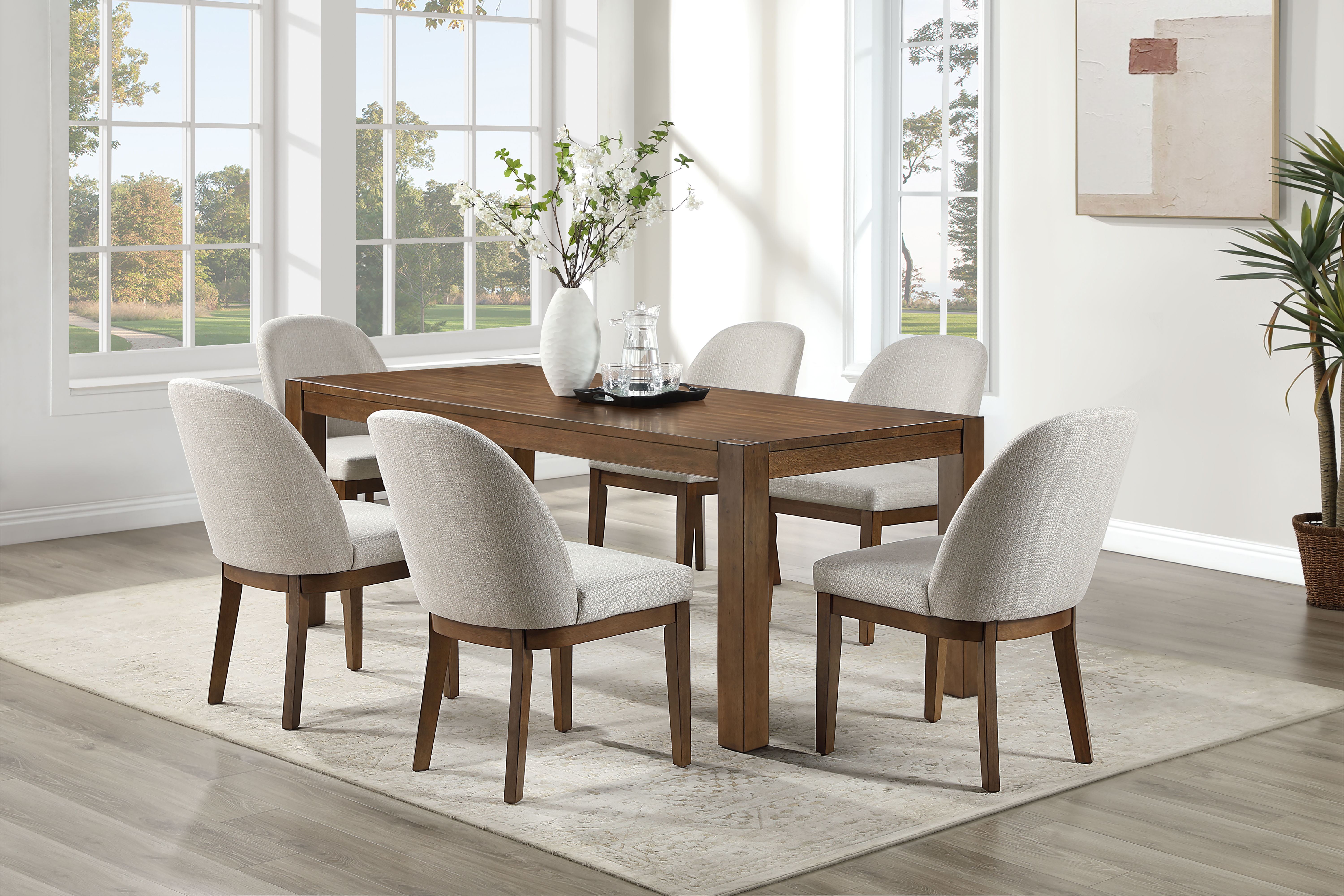 Phoenix - 78" Dining Table - Chestnut, light brown, view 5