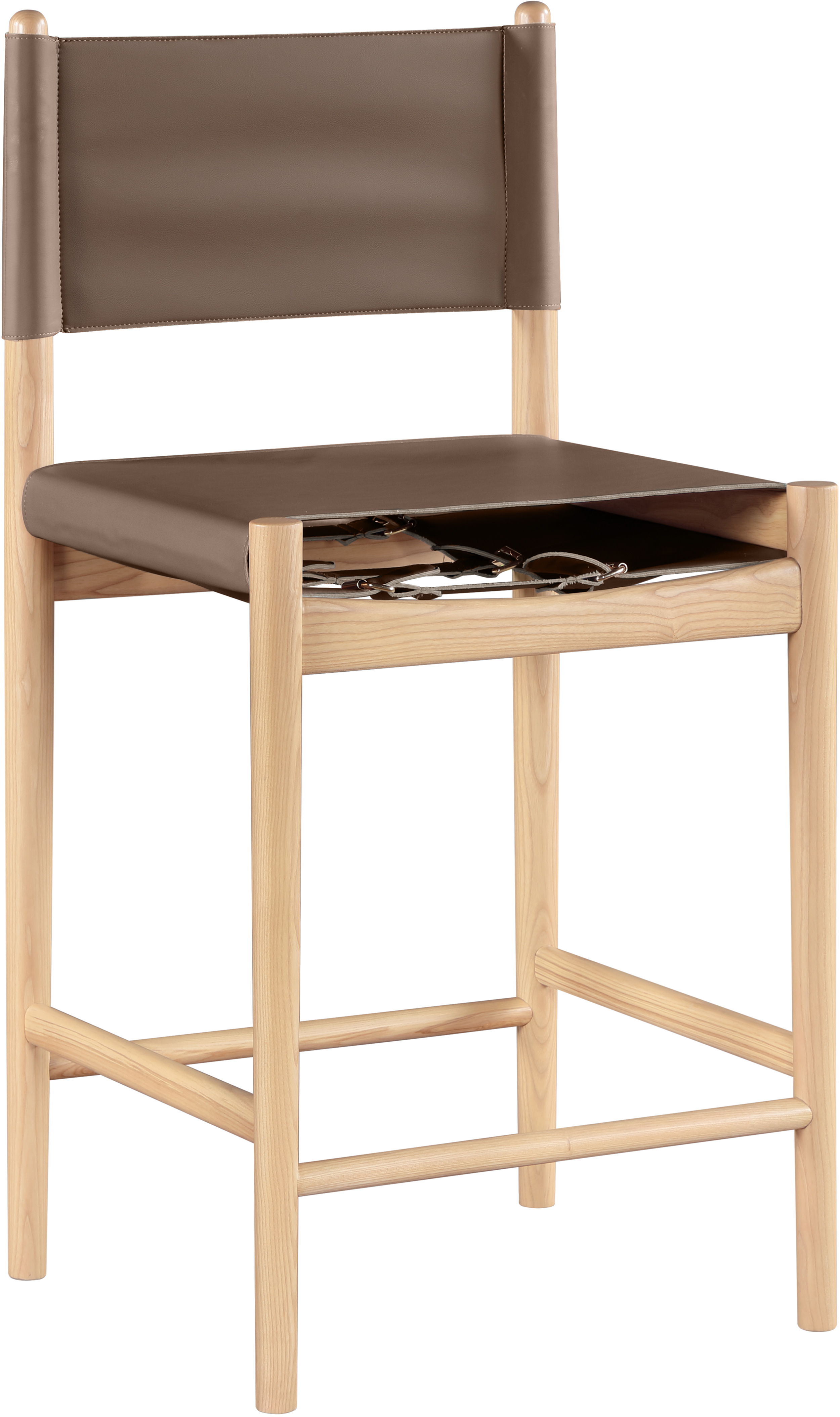 Rawlins - Vegan Leather Counter Stool - Brown