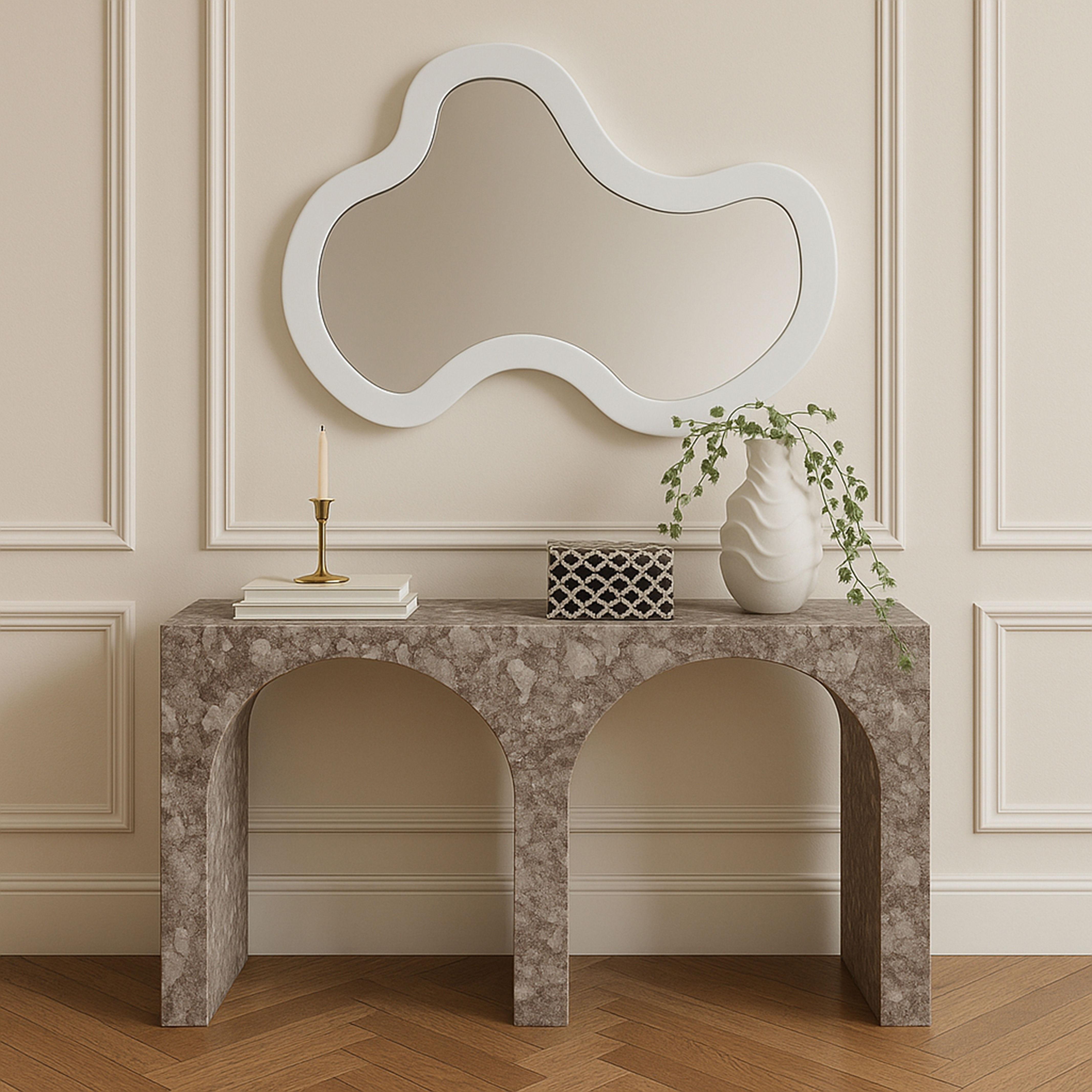 Oblique - 38" Frame Mirror - White