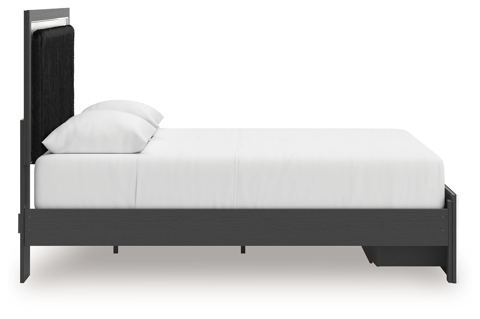 Ashley Furniture Zuraleus - Queen Upholstered Panel Platform Storage Bed - Black - Image 9