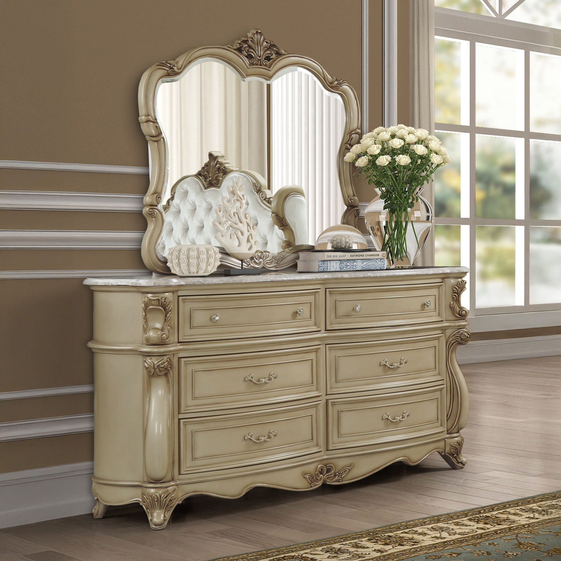 Monique - Mirror - Champagne, beige