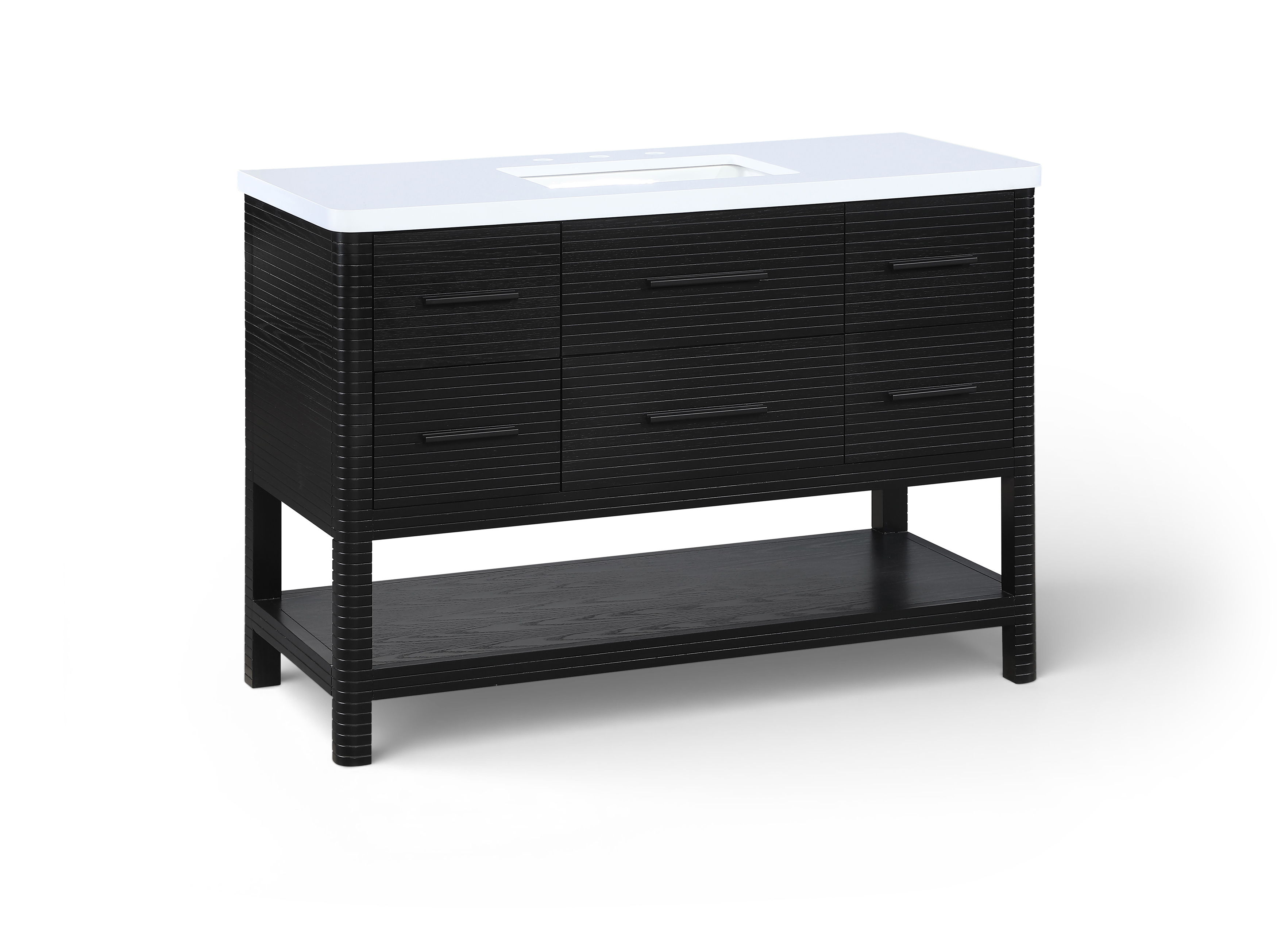 Oakwell - 48'' Bathroom Vanity - Black / White