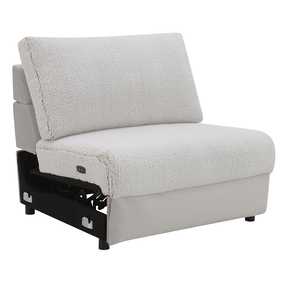 Tarrance - Modular Power Armless Recliner - Gray, light gray, view 6