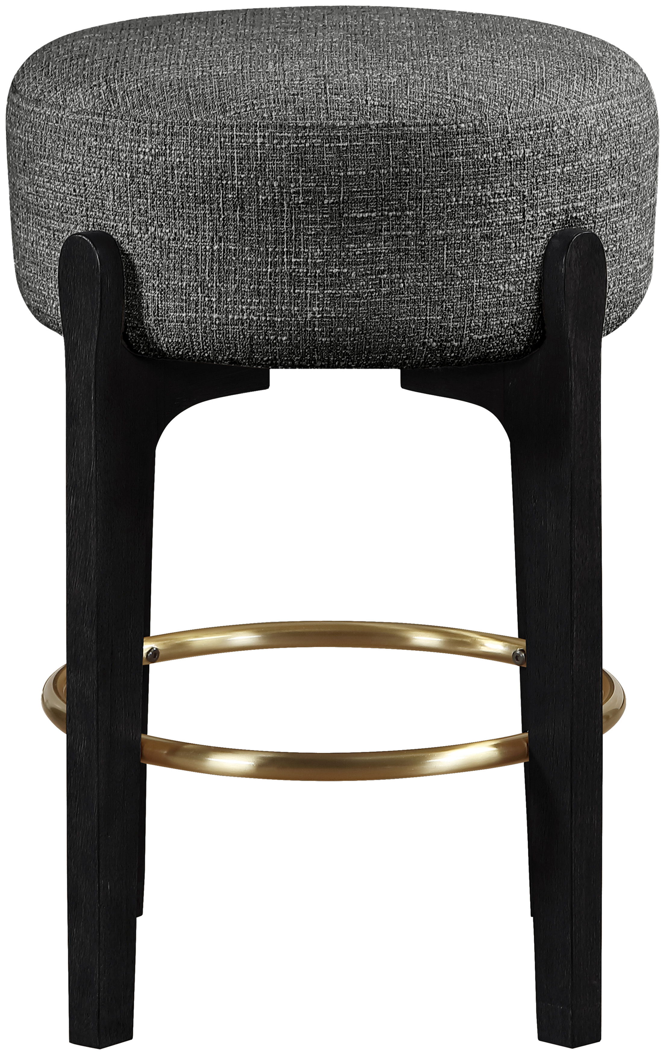 Torino - Fabric Upholstered Backless Counter Stool (Set of 2) - Black / Brushed Black