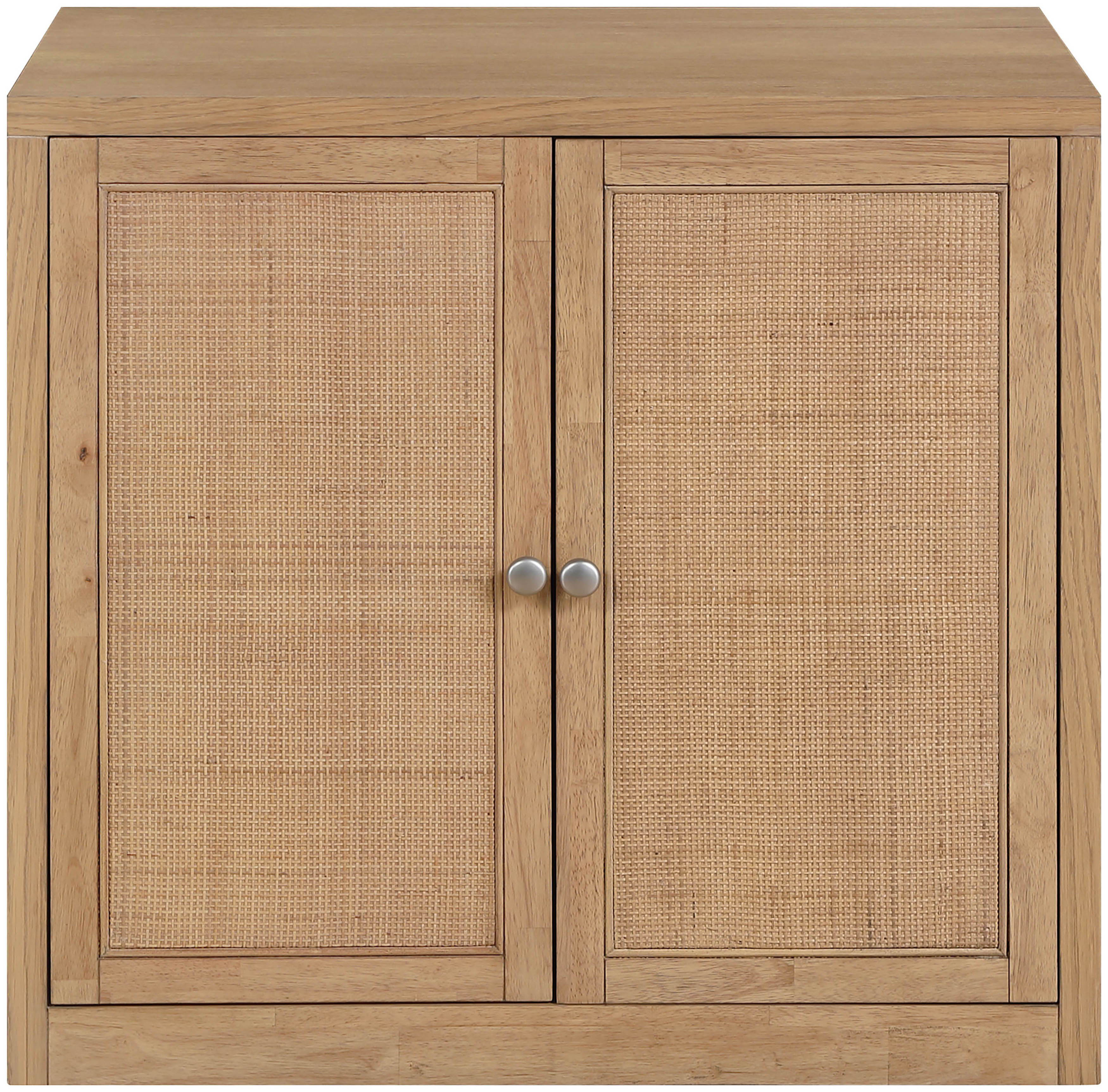 Vero - Solid Wood, Oak Veneer And Stainless Steel Sideboard/Buffet - Natural