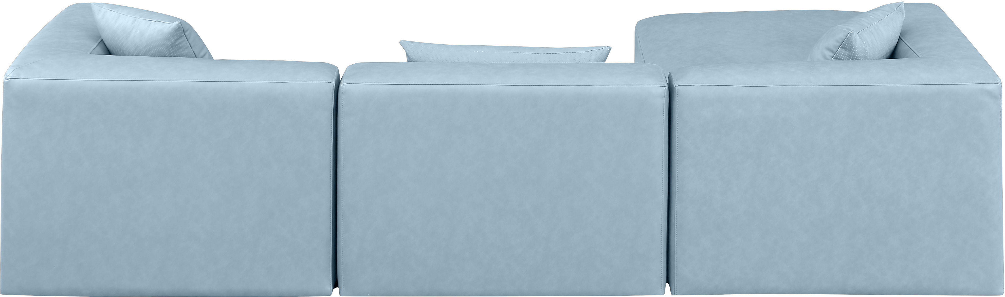 Cube - 4 Piece Modular Sectional With Chaise - Light Blue