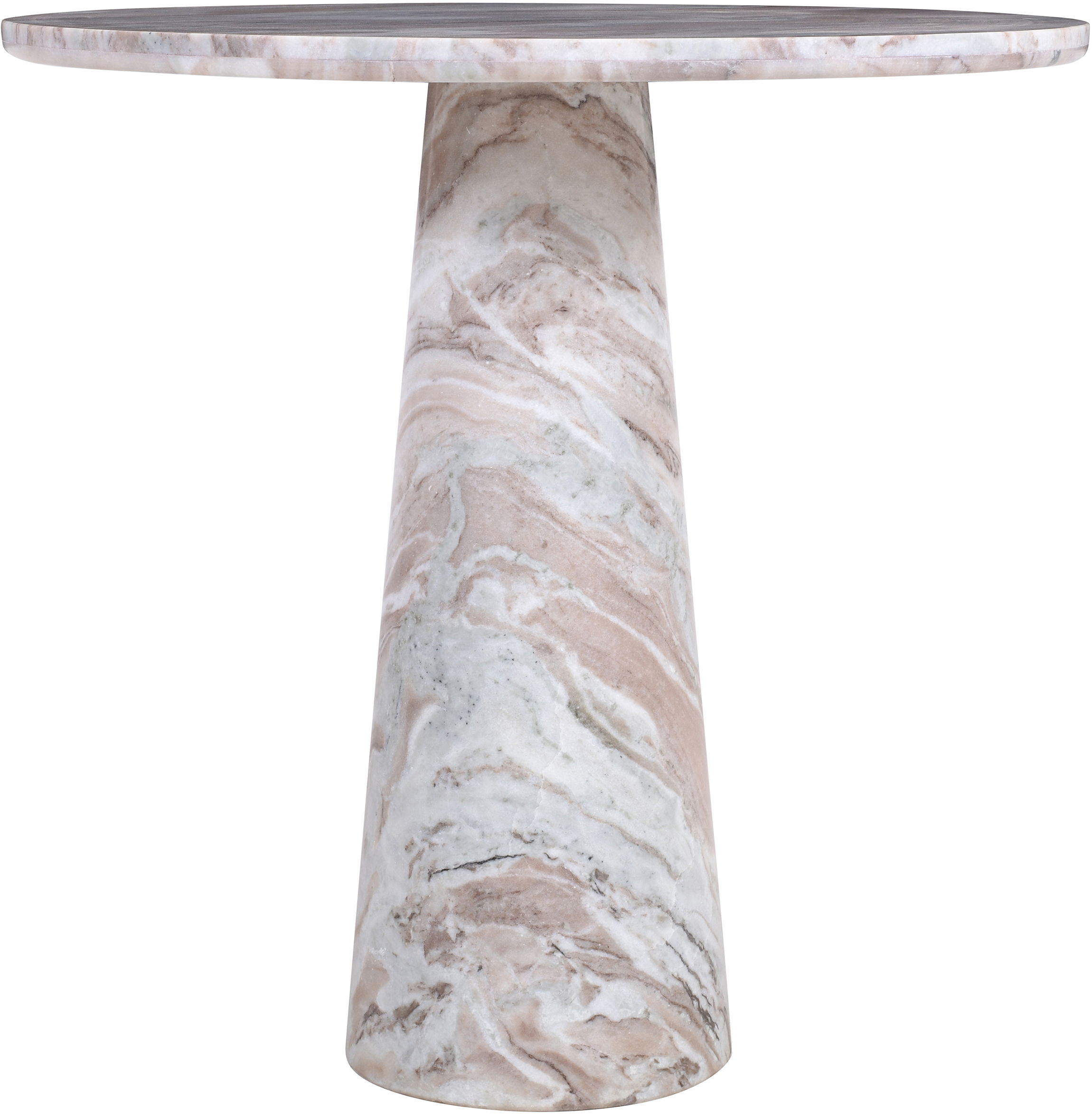 Fontelina - 30" Genuine Marble Bistro Dining Table - Brown
