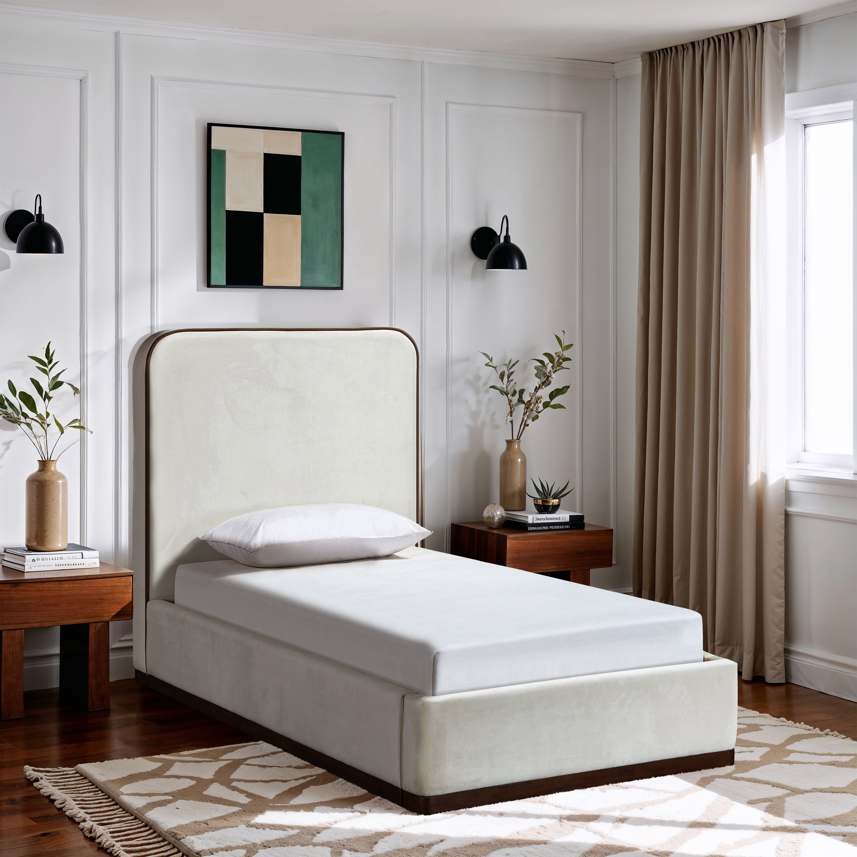 Rava - Twin Bed - Cream / Beige