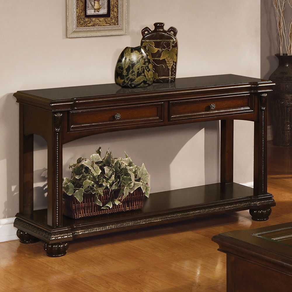 Anondale - Sofa Table - Cherry, dark brown