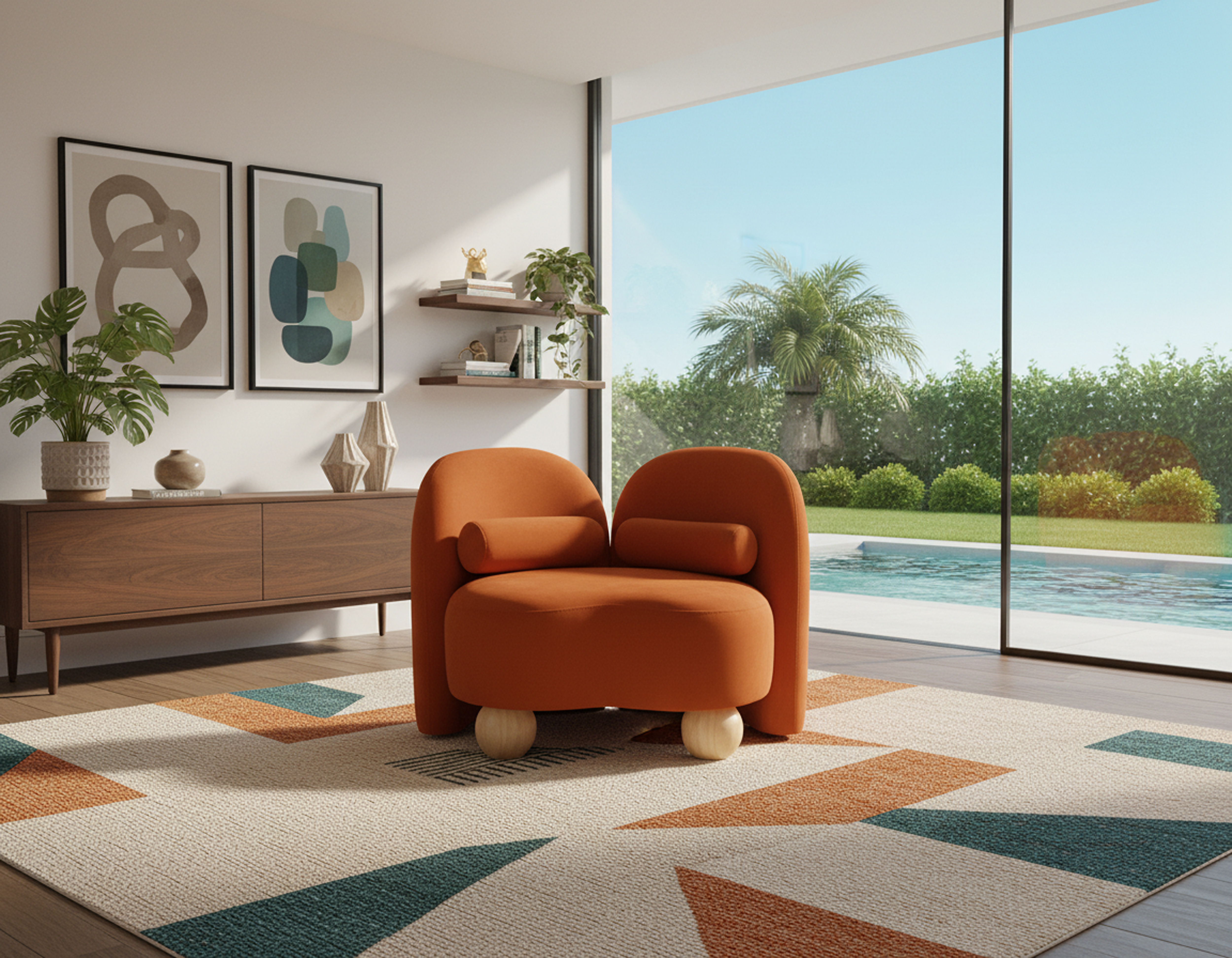 Daphne - Velvet Chair - Cognac