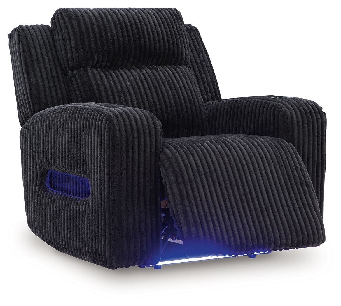 Ashley Furniture Forest Lake - Power Recliner With Adj Headrest - Black - Image 3