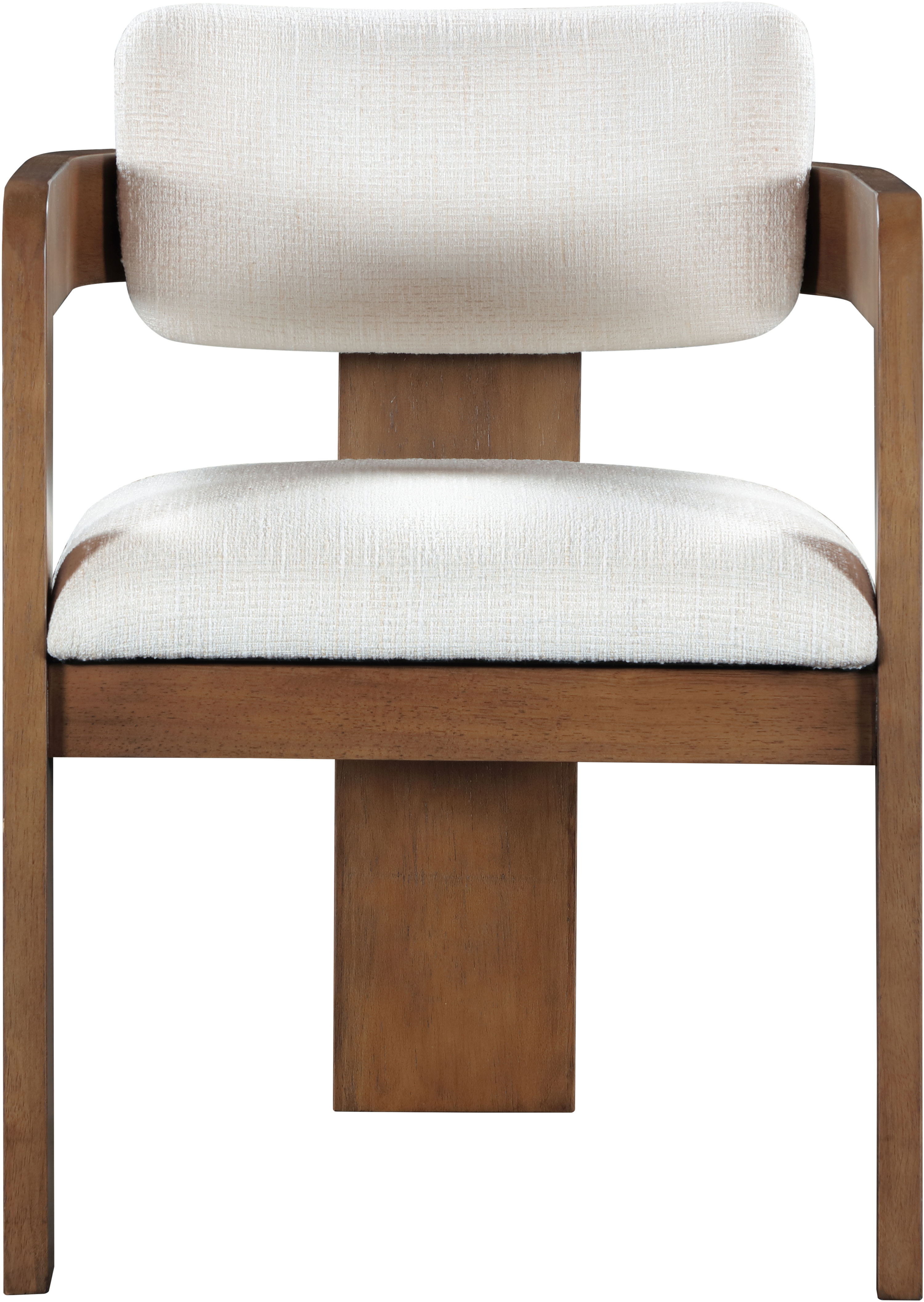 Sacha - Linen Dining Chair With Brown Base (Set of 2) - Cream