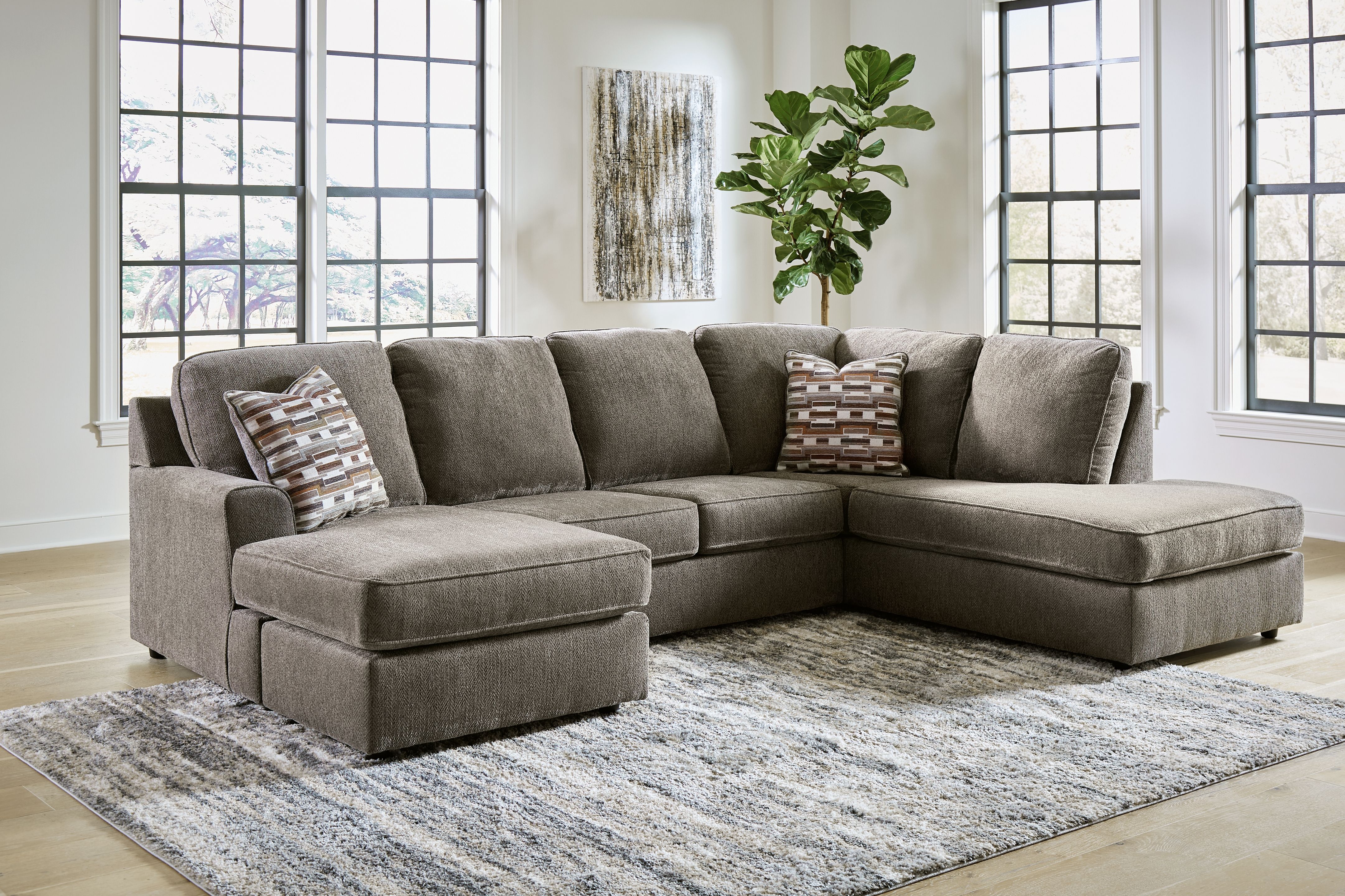 Ashley Furniture O'Phannon - Right Arm Facing Corner Chaise 2 Pc Sectional - Putty - Image 2
