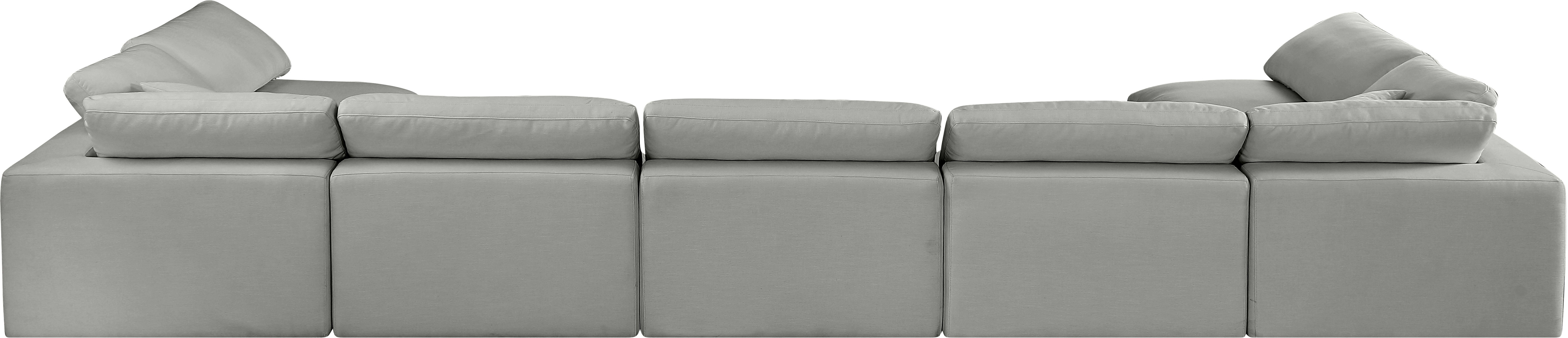 Comfy - 7 Piece Linen Modular Armless Sectional - Gray